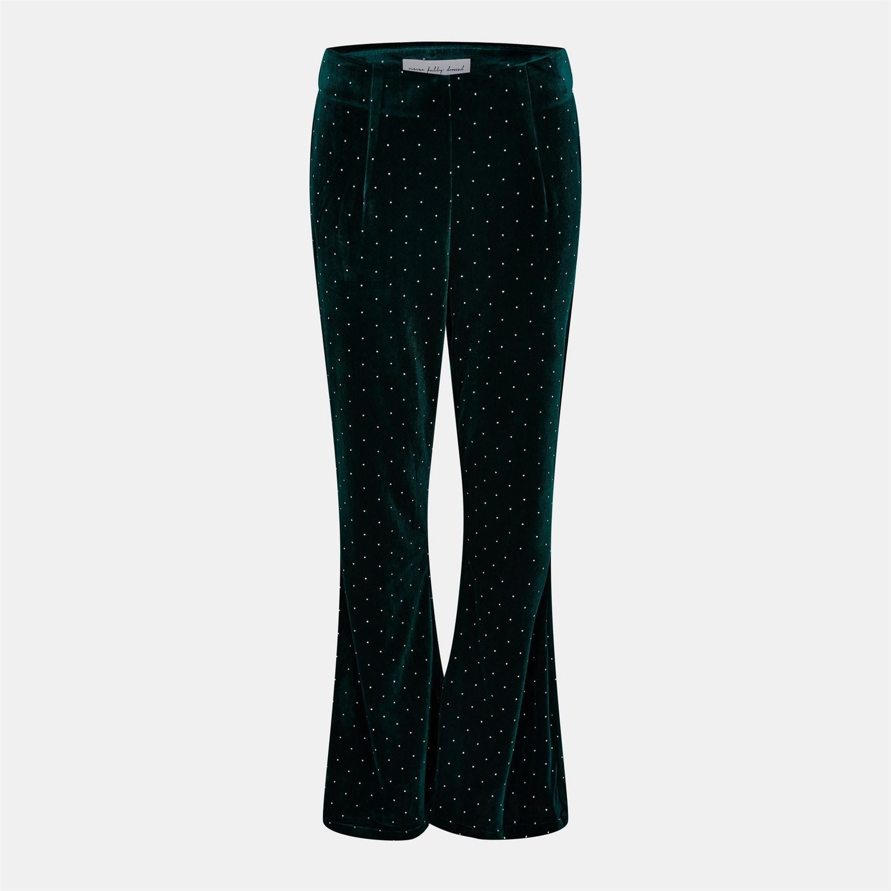 Never Fully Dressed Velvet Polka Dot Wide Leg Trousers