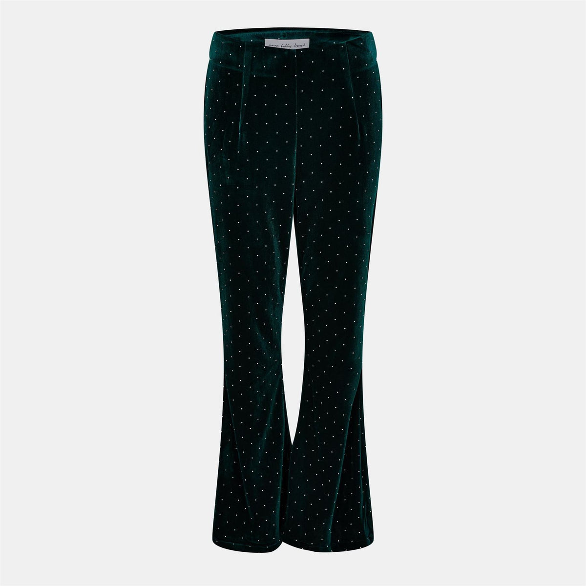 Never Fully Dressed Velvet Polka Dot Wide Leg Trousers