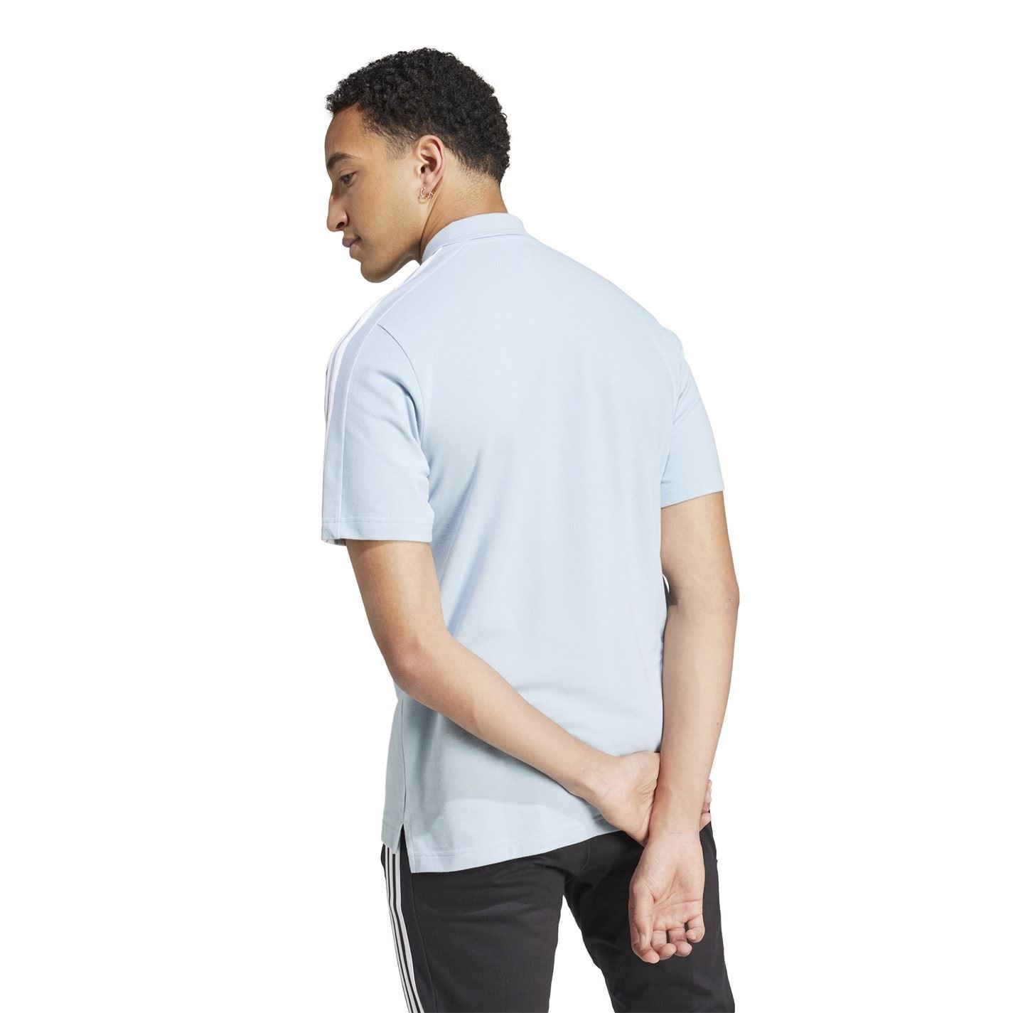 adidas Mens Essentials Cotton 3 Stripes Polo Shirt