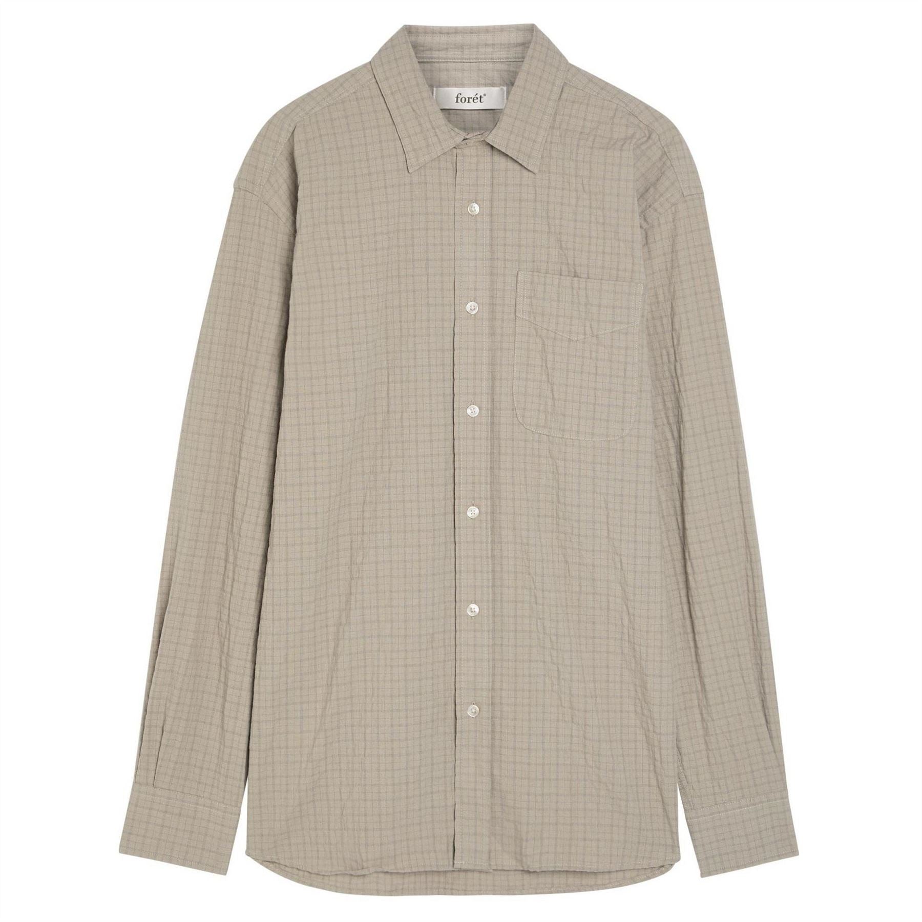 FORET Micro Check Shirt ls