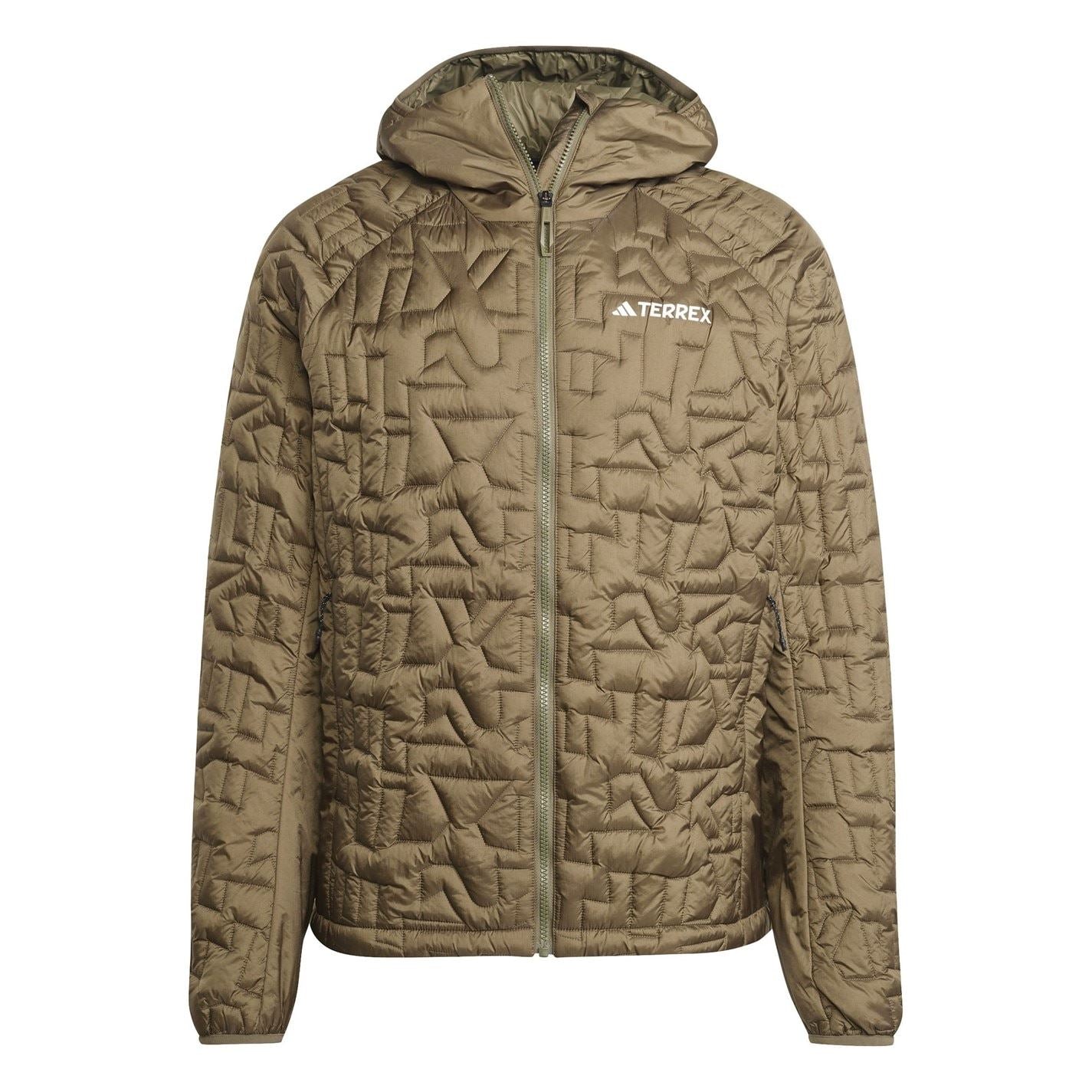 adidas XPR Geometric Patterned Hooded Puffer Jacket
