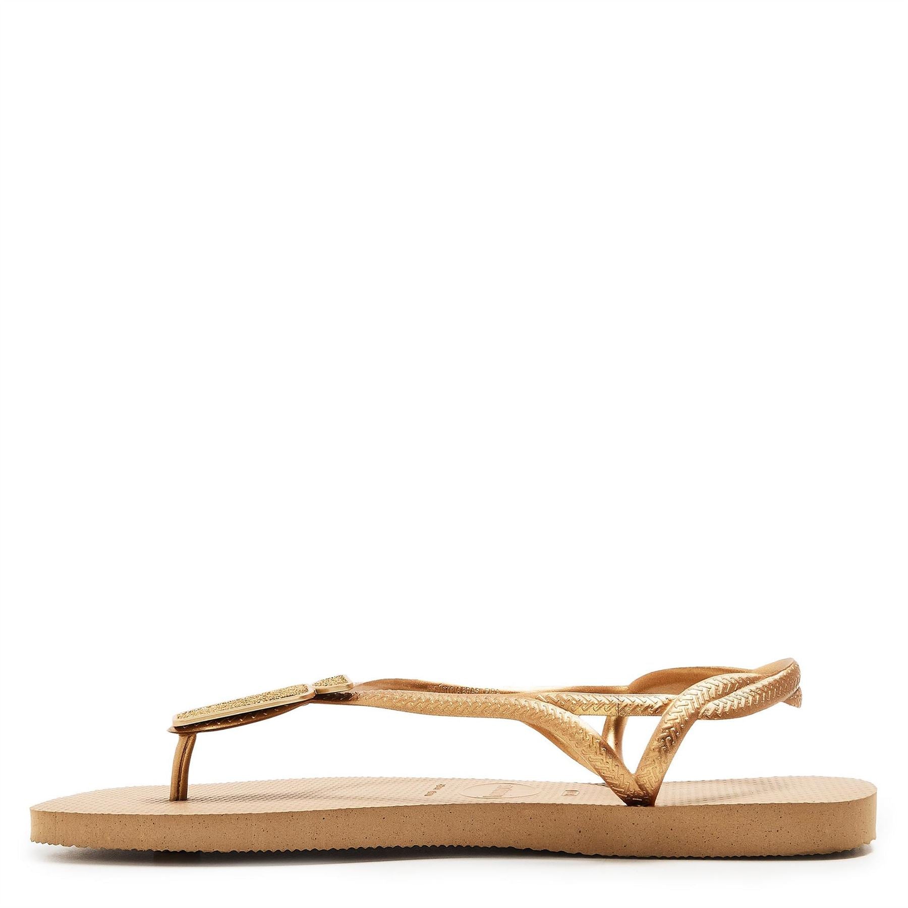 Havaianas Womens Luna Squared Chic Rose Gold 39 Flip Flops