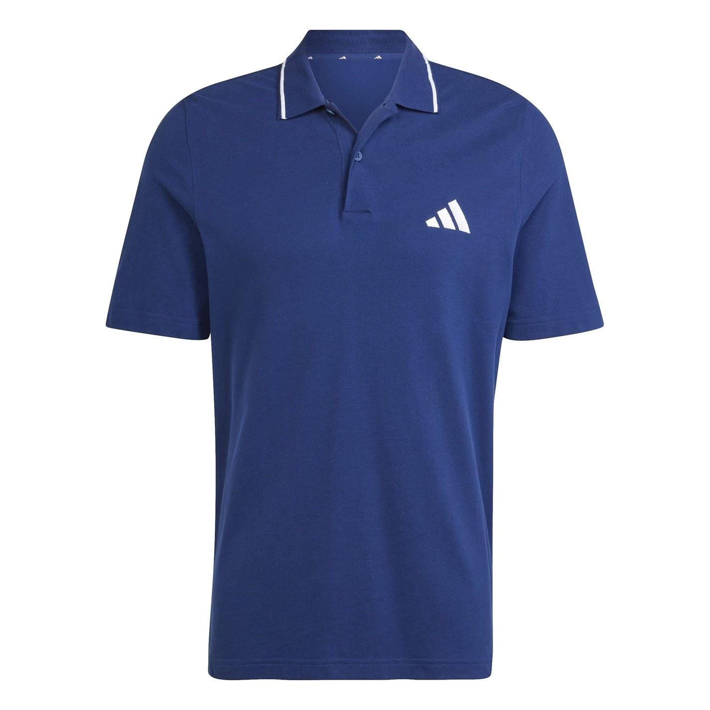 adidas Mens Essentials Cotton 3 Stripes Polo Shirt
