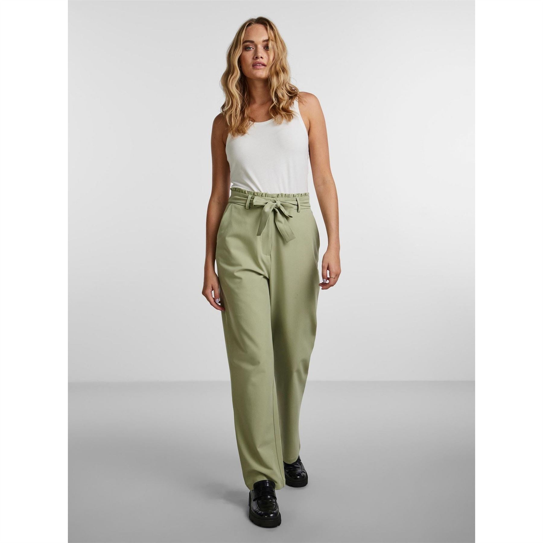Pieces High Waisted Straight Leg Trousers