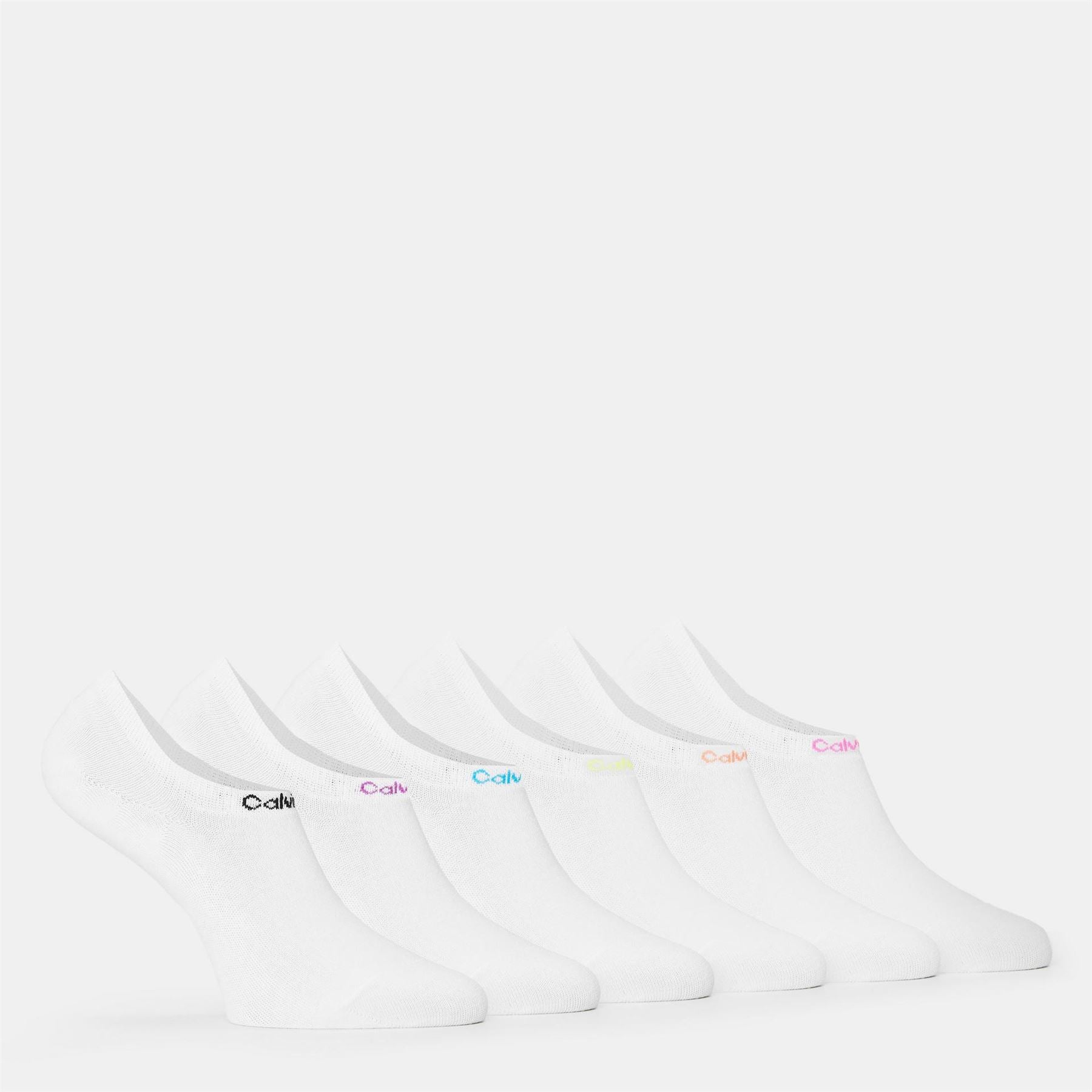 Calvin Klein 3 Pack Lettering No Show Liner Socks