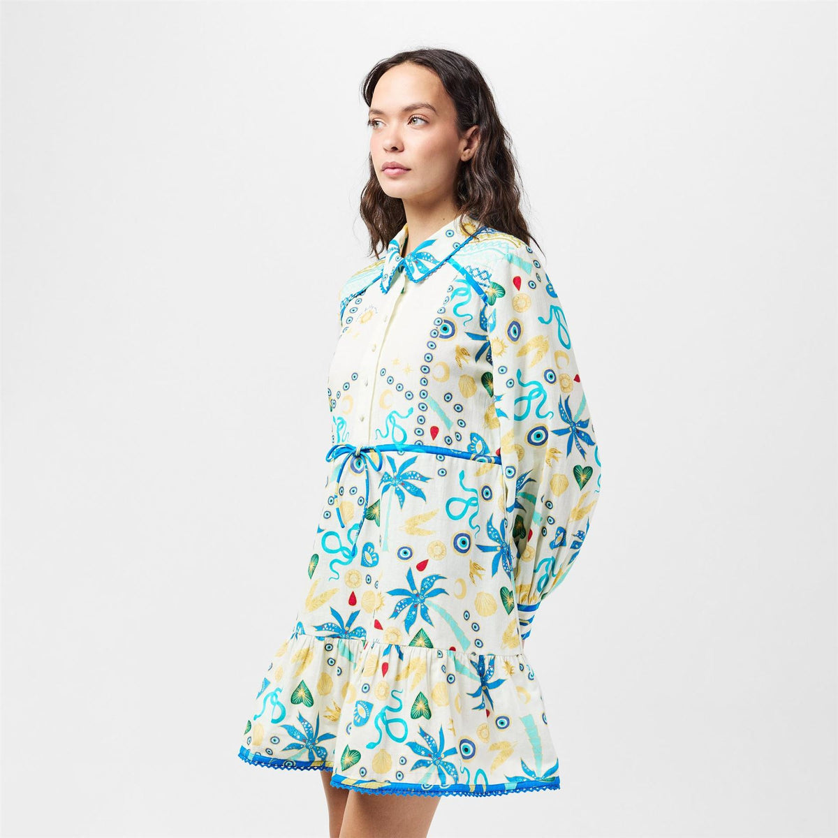 Never Fully Dressed Charms Savannah Structured Metal Accent Shirt Dress