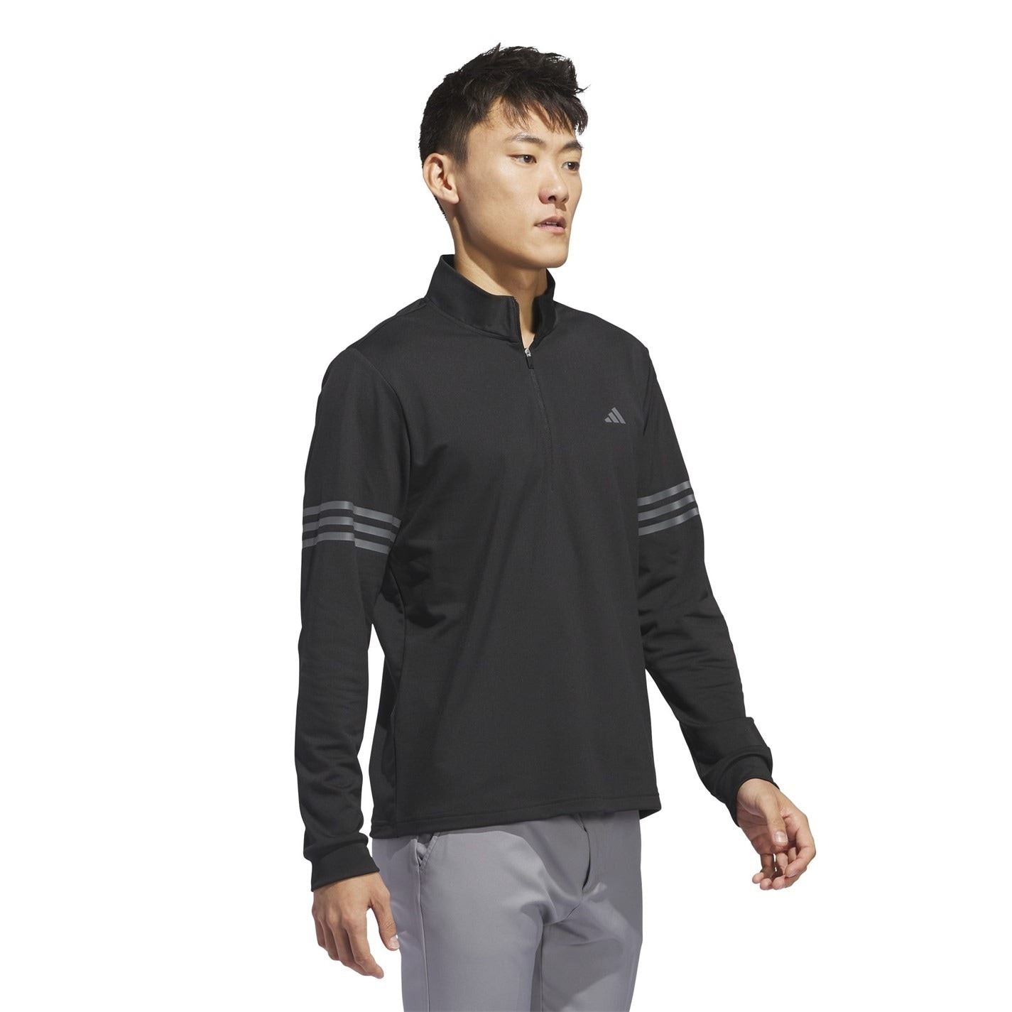 adidas Mens 3 Stripe Zip Top