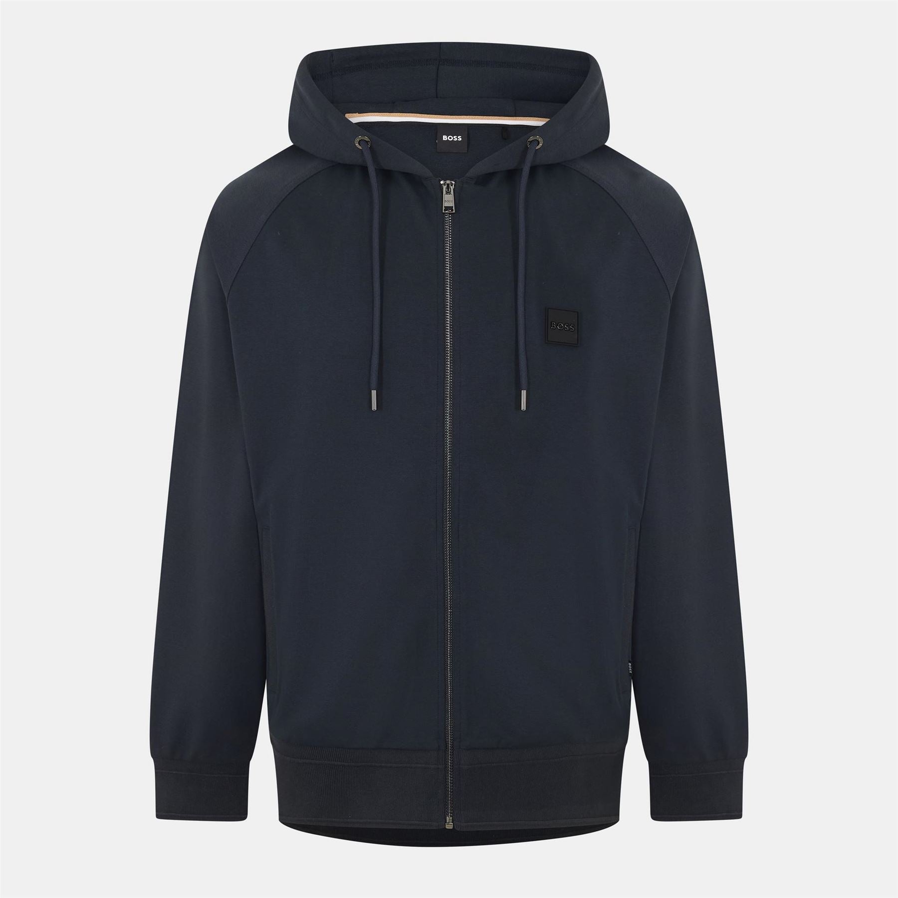 Boss Steele Hooded Ribbed Cuff Full Zipper Zipped Pocket Solid Patterned Jacket