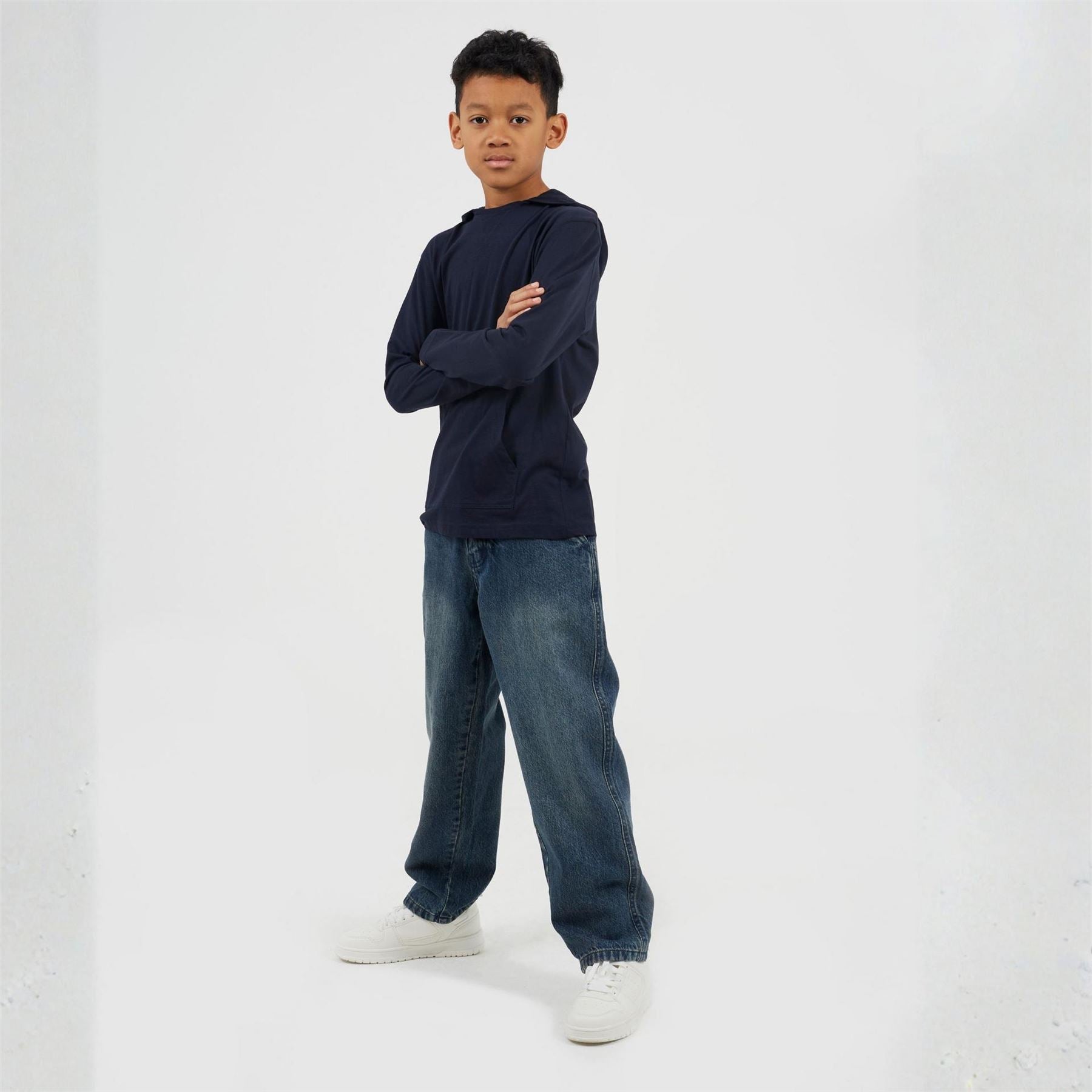 Brave Soul Boys Long Sleeve Hoodie With Set In Sleeve