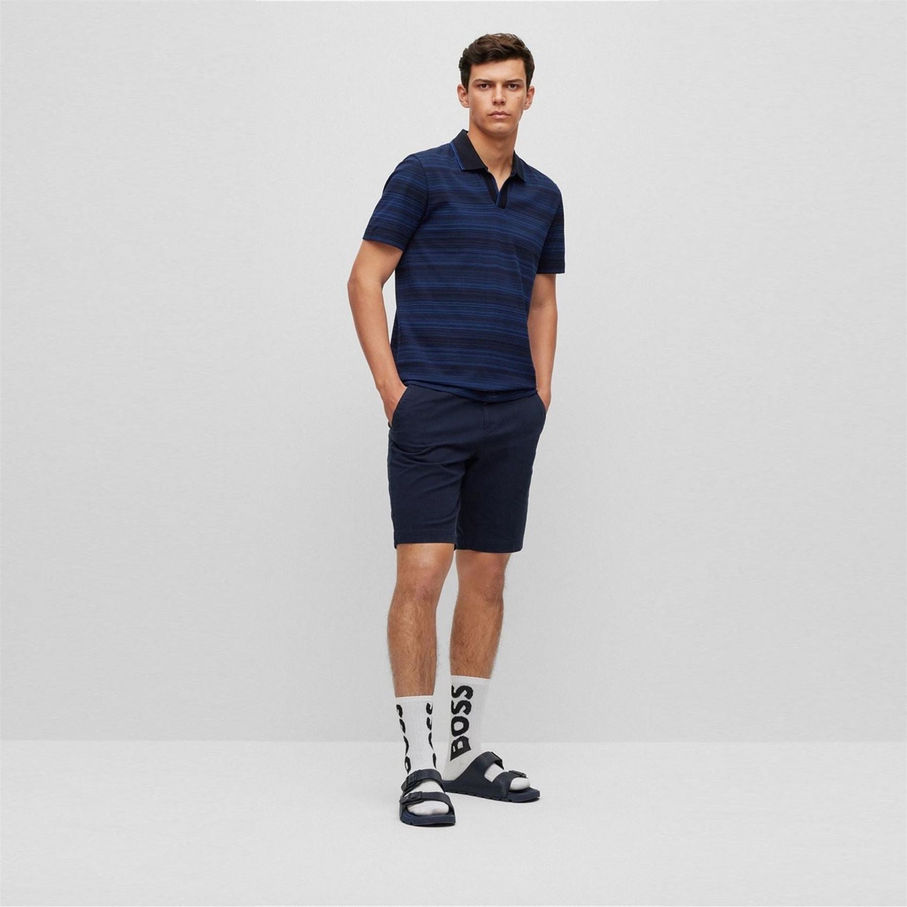Boss Solid Patterned Regular Fit Bermuda Shorts