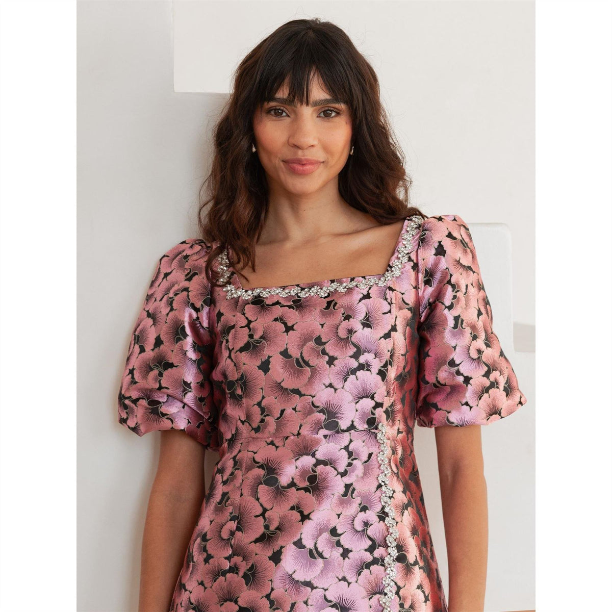 Lovedrobe Square Neck Short Sleeve Mini Shift Dress
