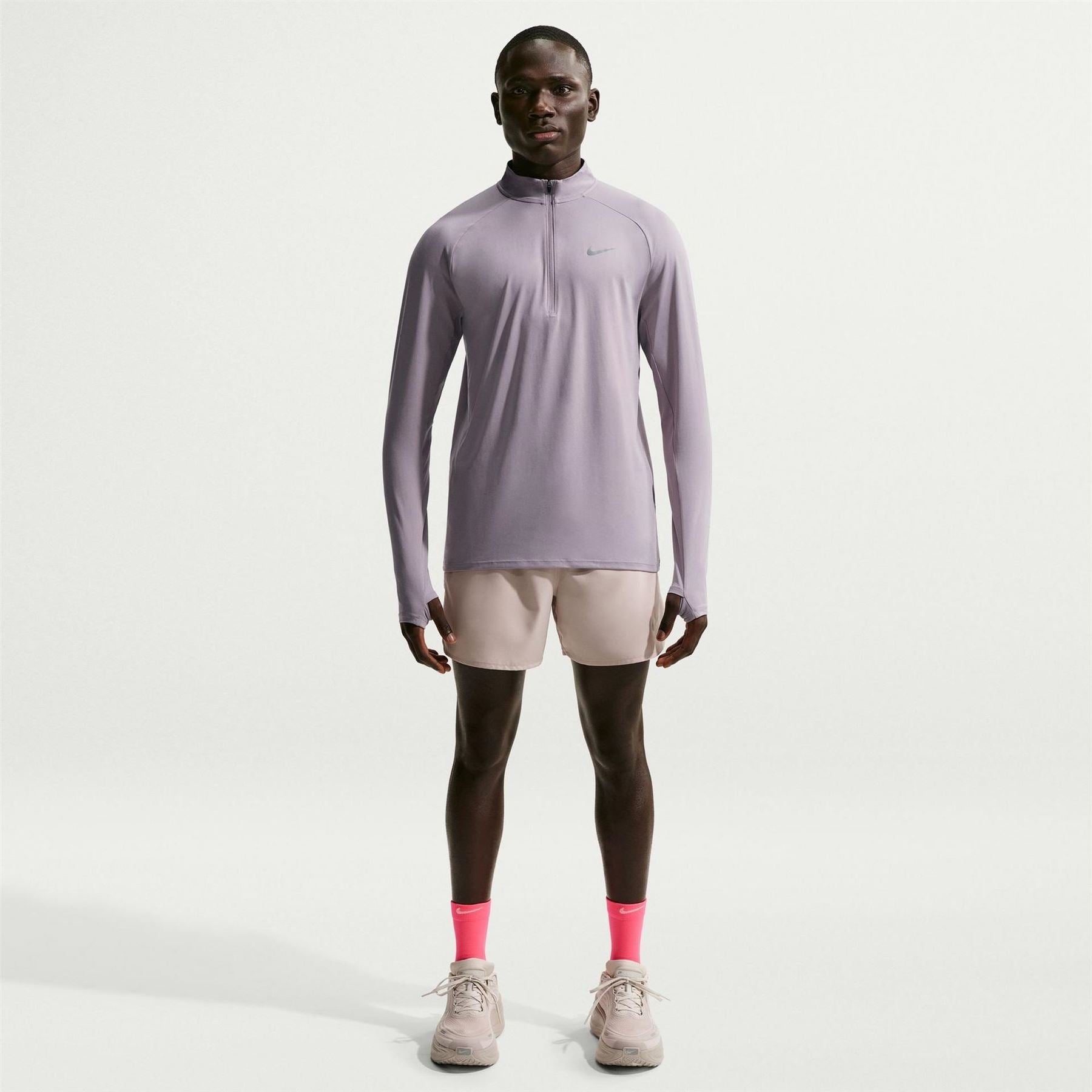 Nike Stride Zip Neck Regular Fit T-Shirt