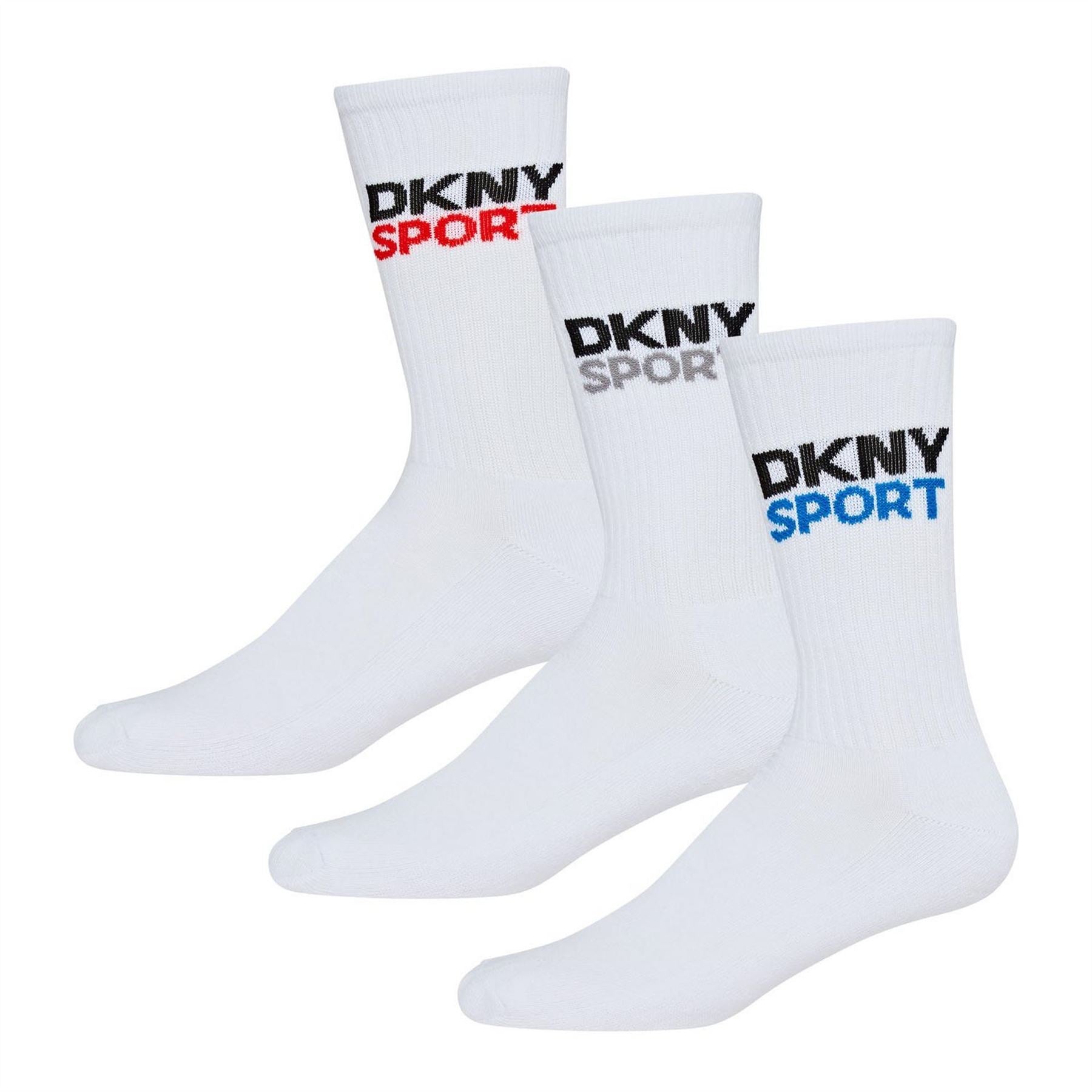 DKNY Mens 3 Pack Sport Socks Dogwood