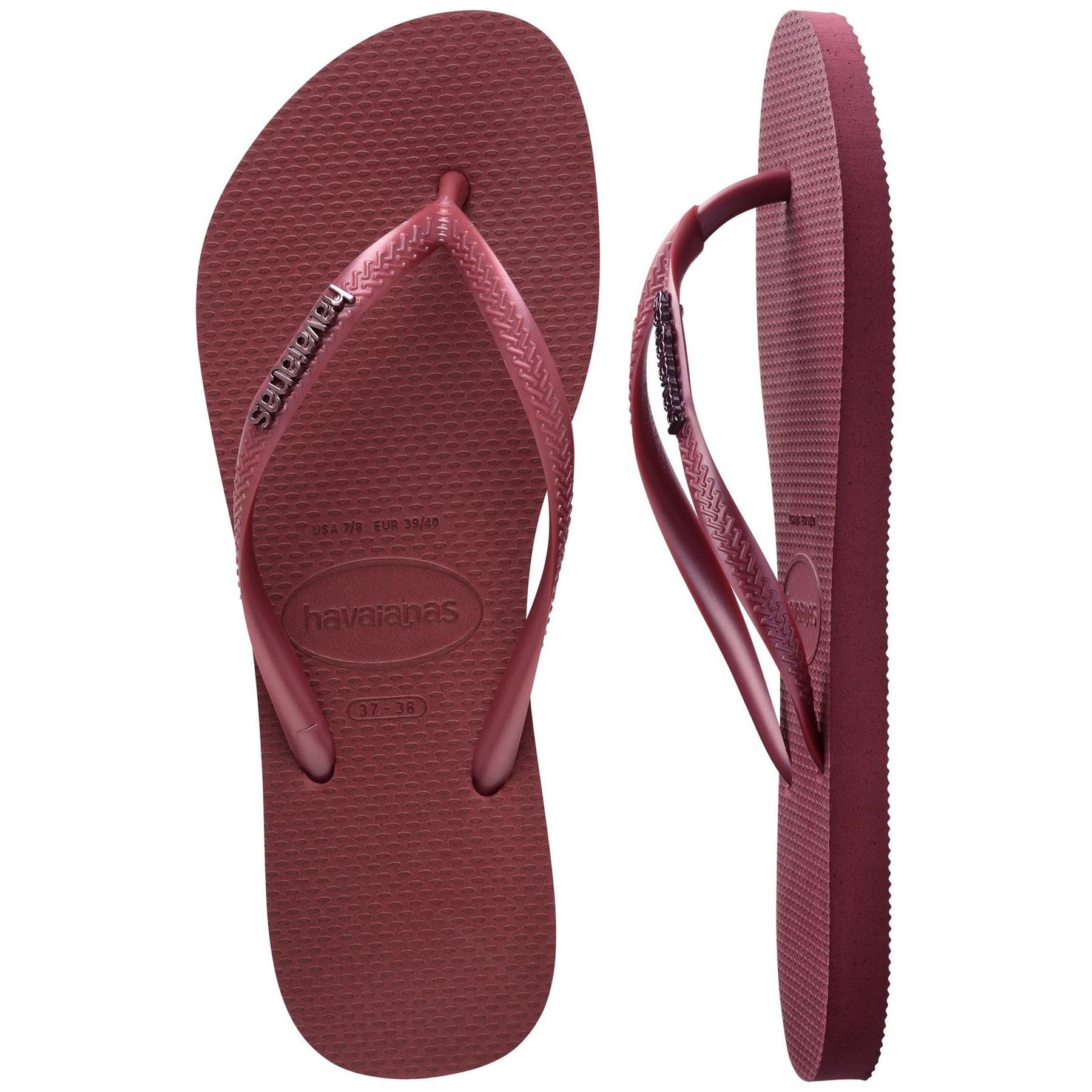 Havaianas Slim Textured Flat Heel Flip Flops
