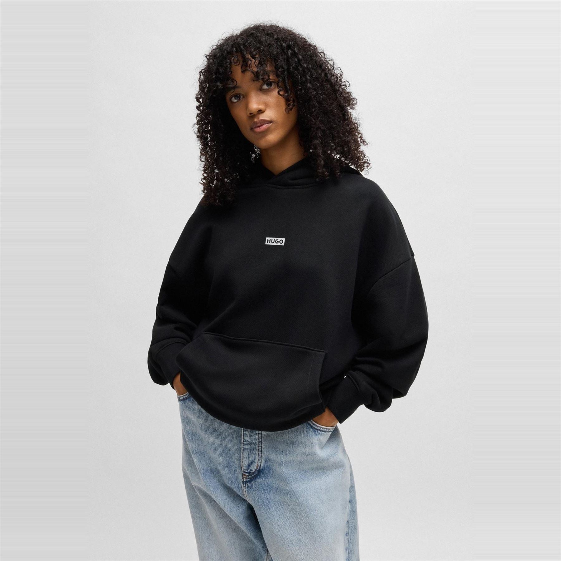 Hugo HUGO Nazardo Drawstring Hoodie with Modern Logo Detail