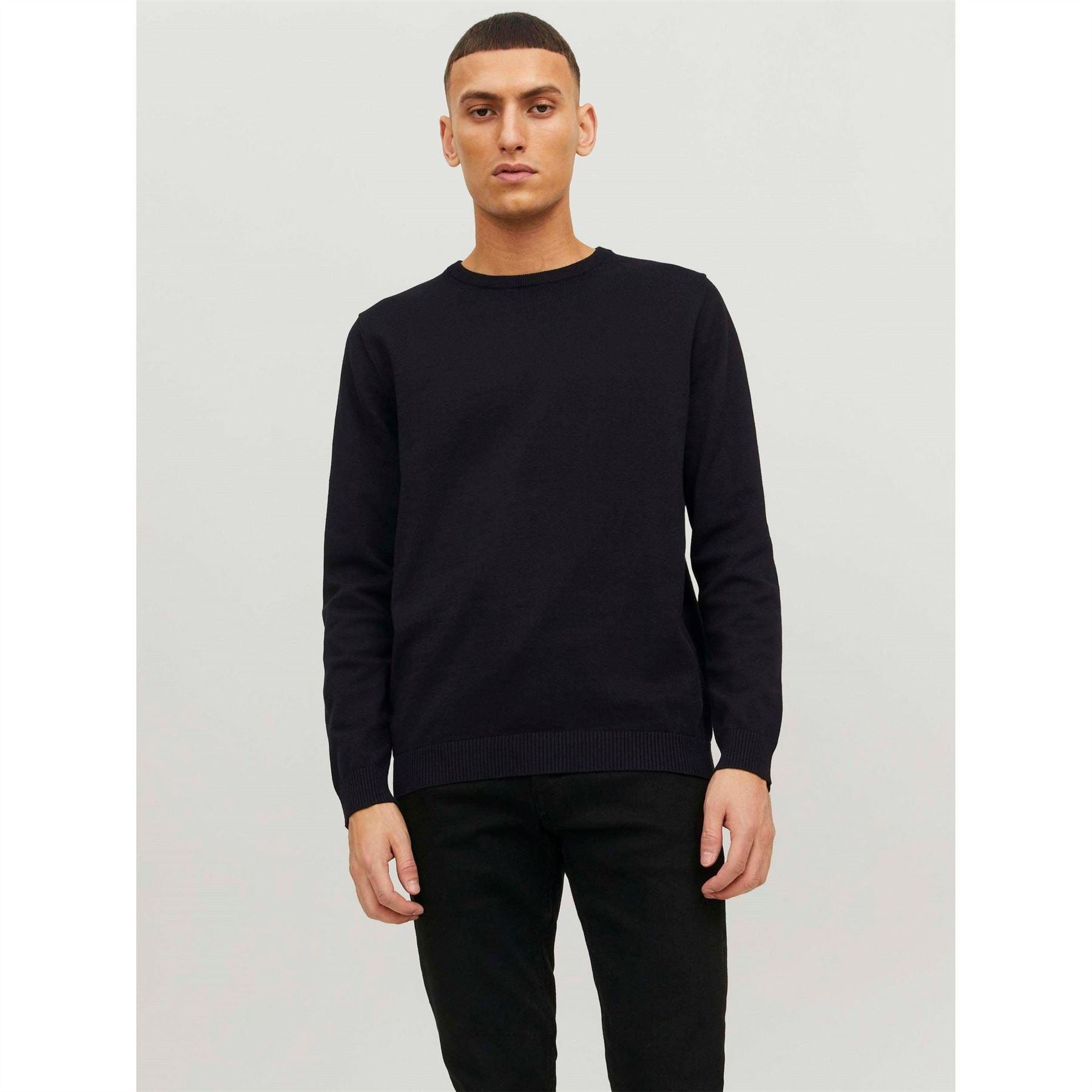 Jack and Jones Crew Neck Ribbed Collar Long Sleeve Sweater