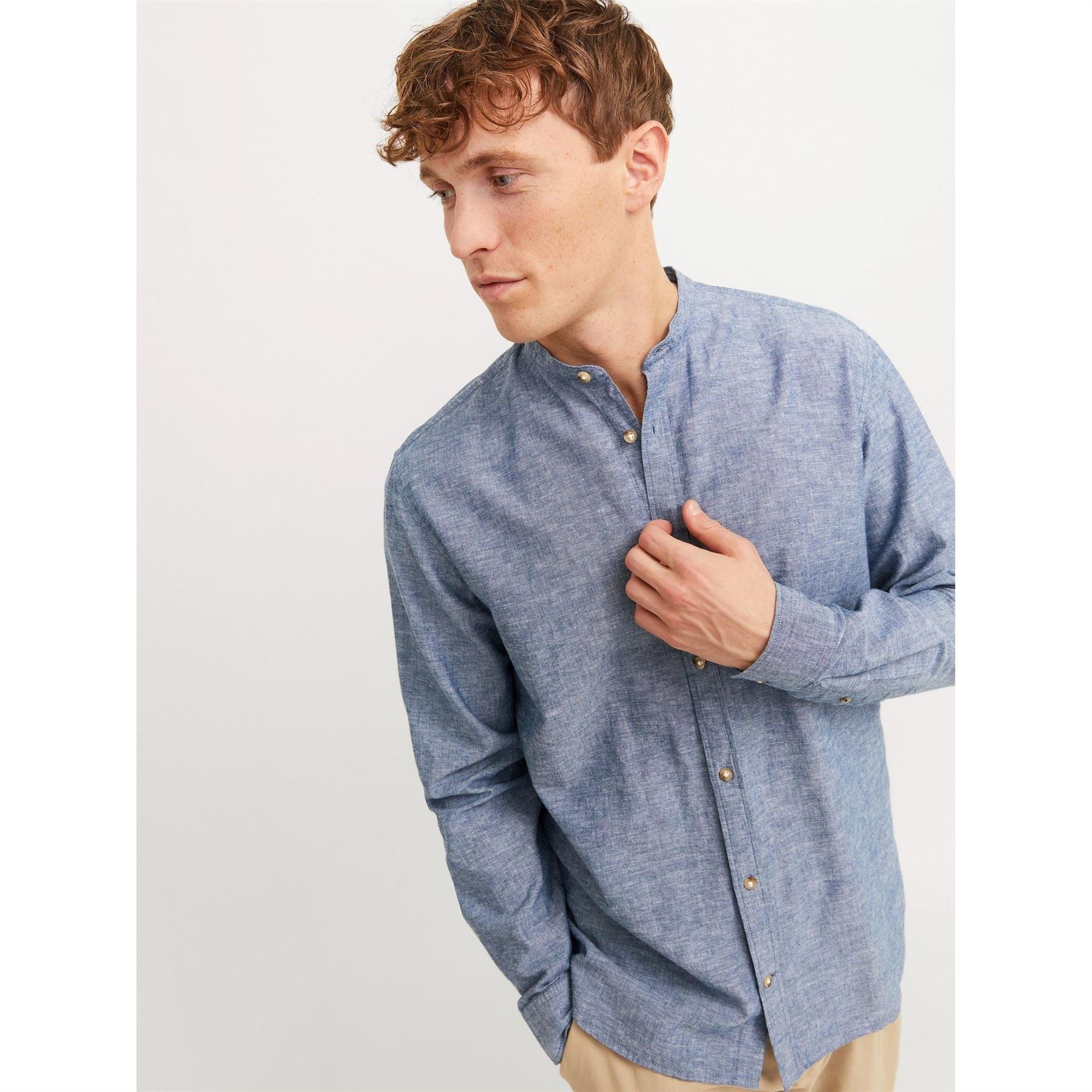 Jack and Jones Long Sleeve Buttoned Linen Shirt