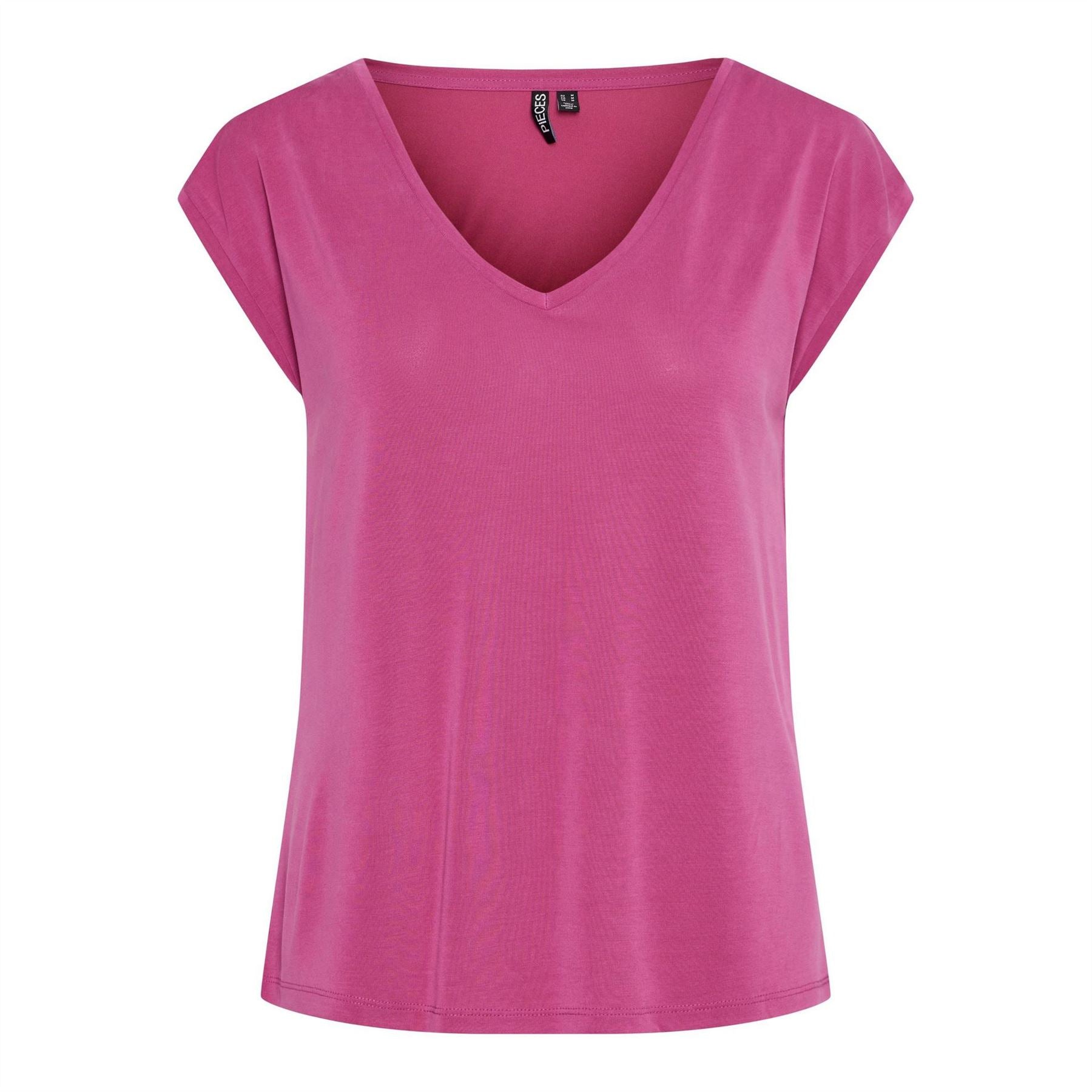 Pieces Regular Fit Knit V-Neck T-Shirt