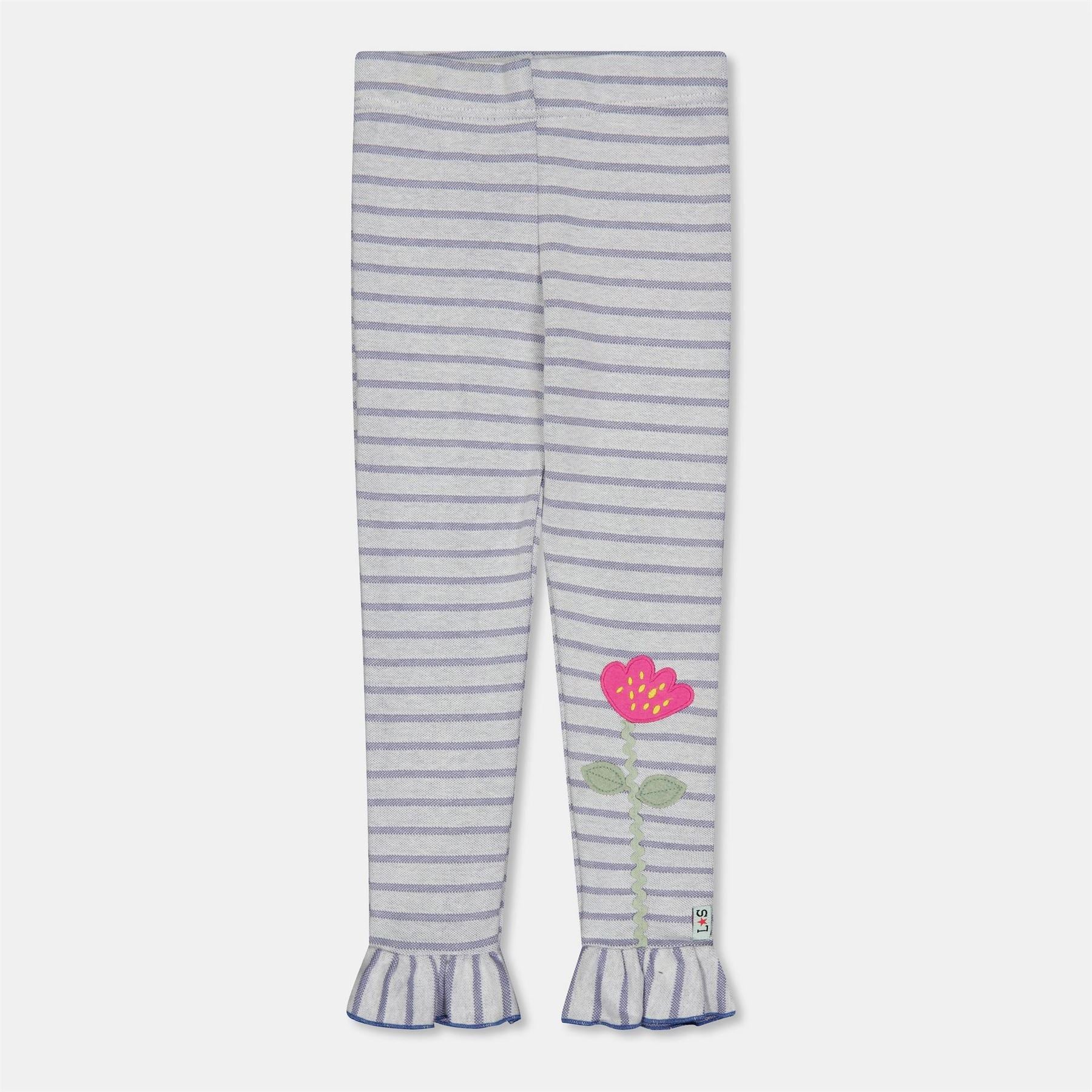 Lilly and Sid Textured Floral Embroidered Stripe Shapewear Leggings