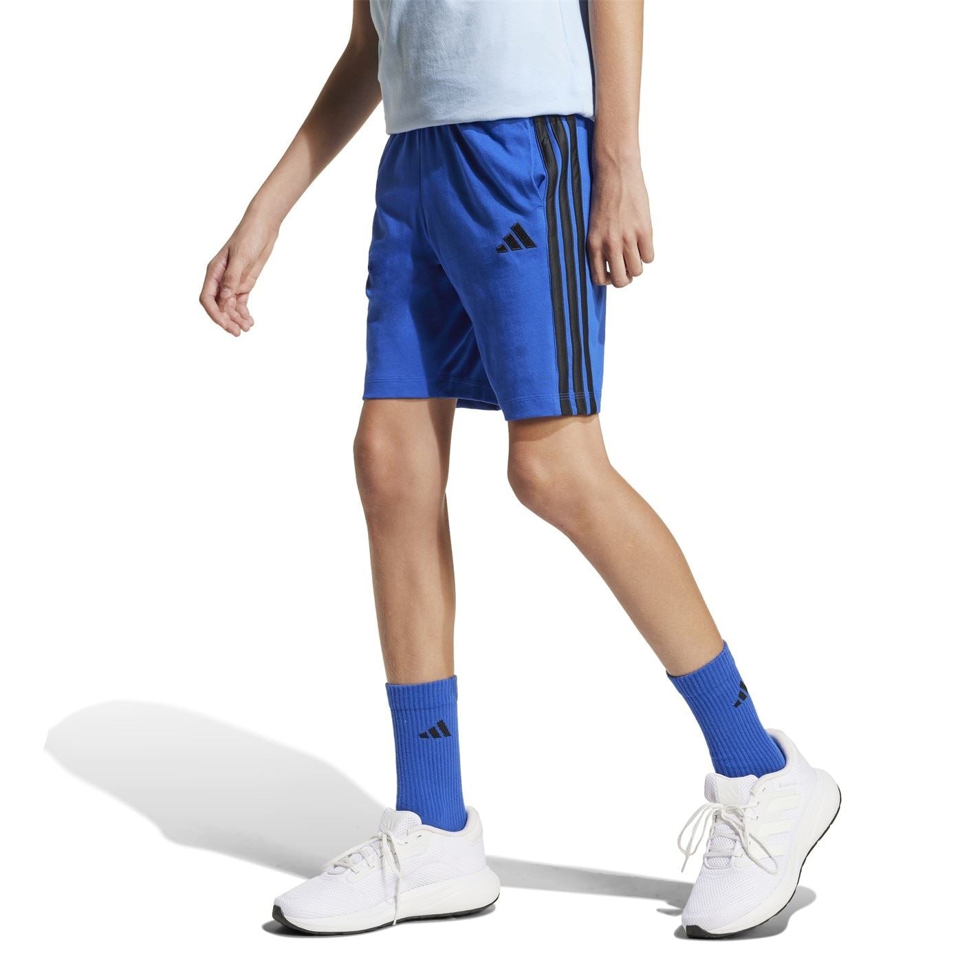 adidas Essentials 3 Stripe Jersey Short Juniors