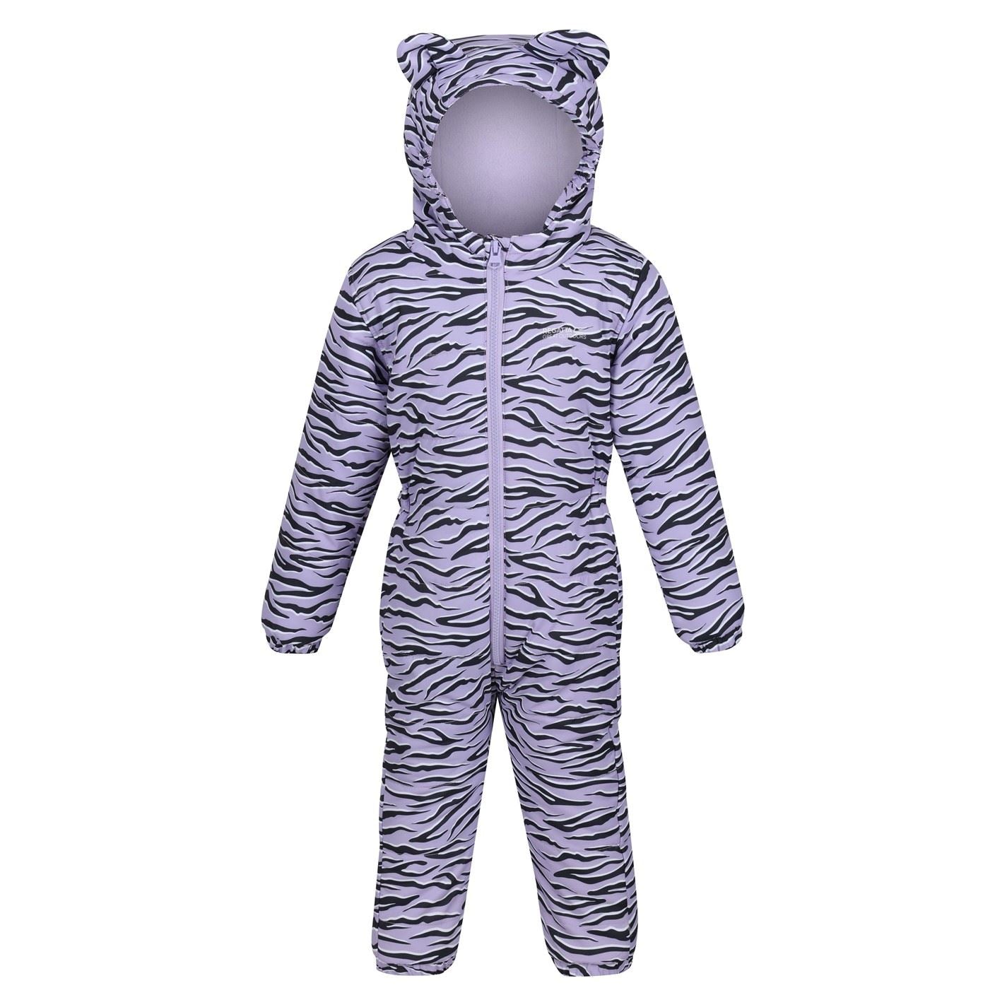 Regatta Hooded Neck Long Sleeve Tiger Patterned Snowsuit