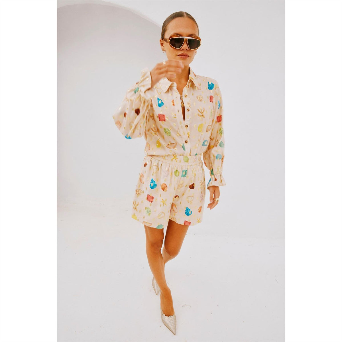 Never Fully Dressed Shell Elissa Graphic Print Shorts