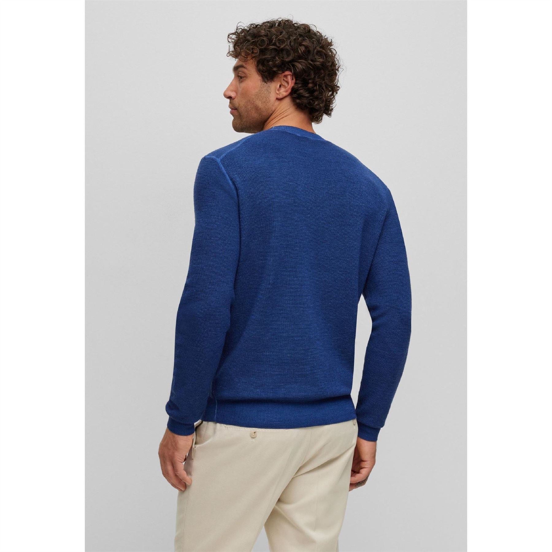 Boss Regular Fit Crew Neck Long Sleeve Sweater