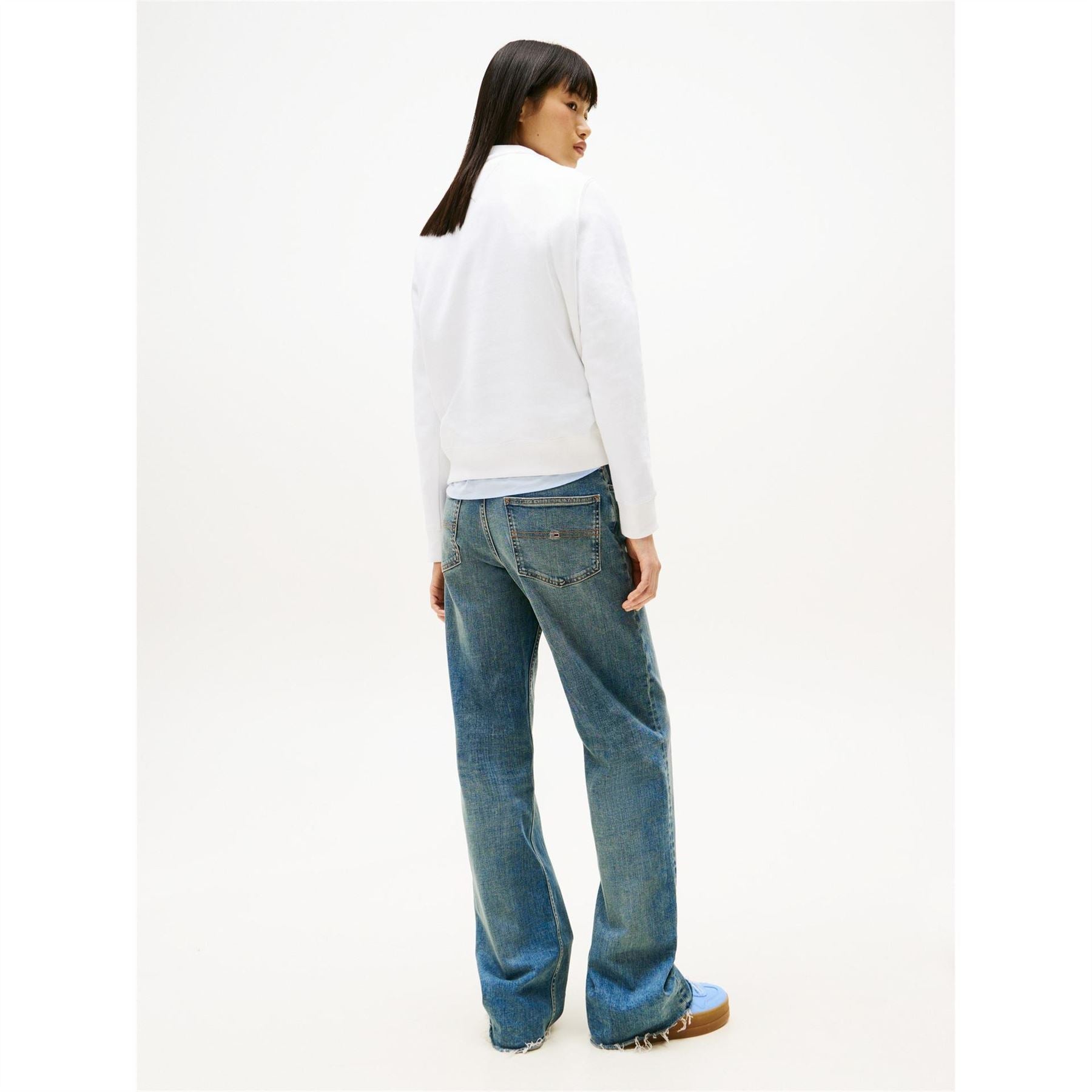 Tommy Jeans Crew Neck Ribbed Collar Long Sleeve Sweatshirt
