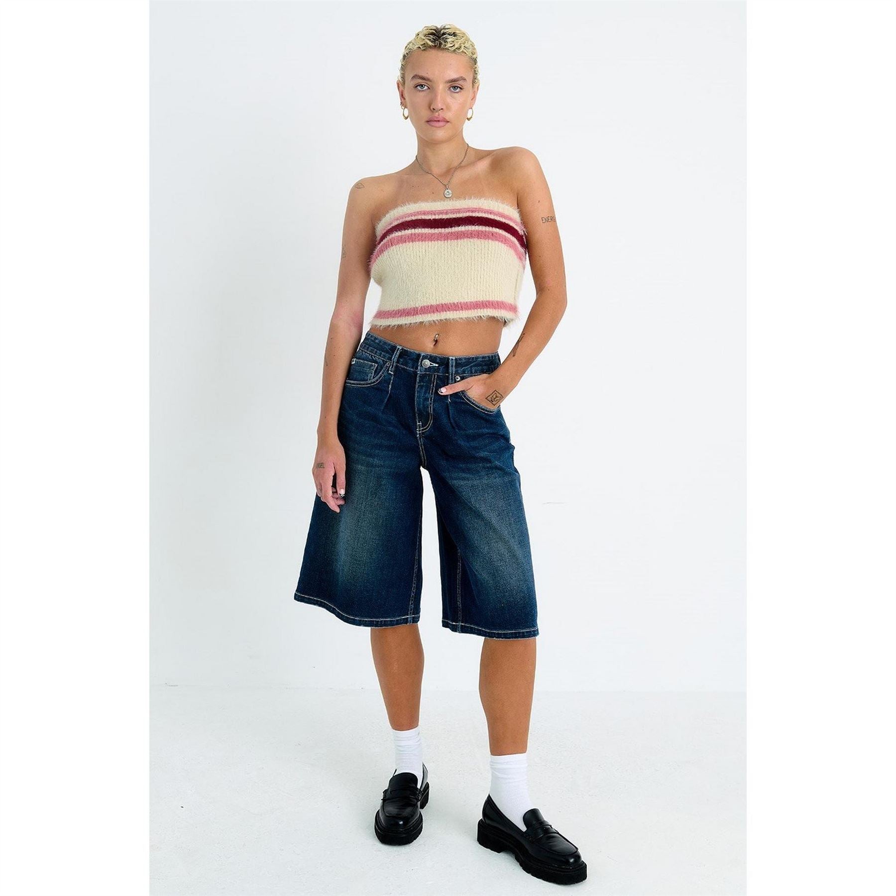 The Ragged Priest Spin Knit Bandeau Top