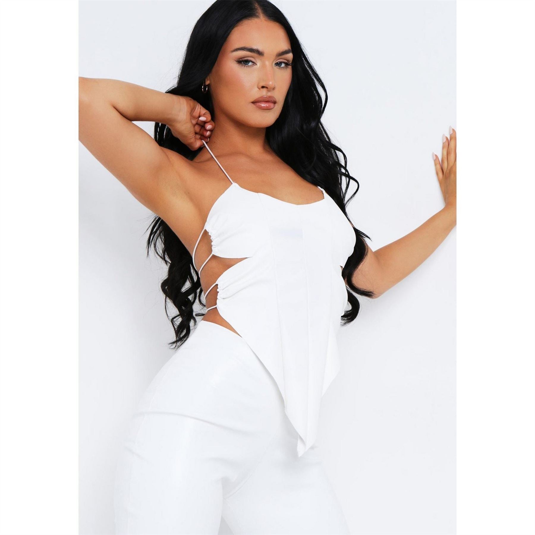 Missy Empire Halter Neck Pointed Hem Top