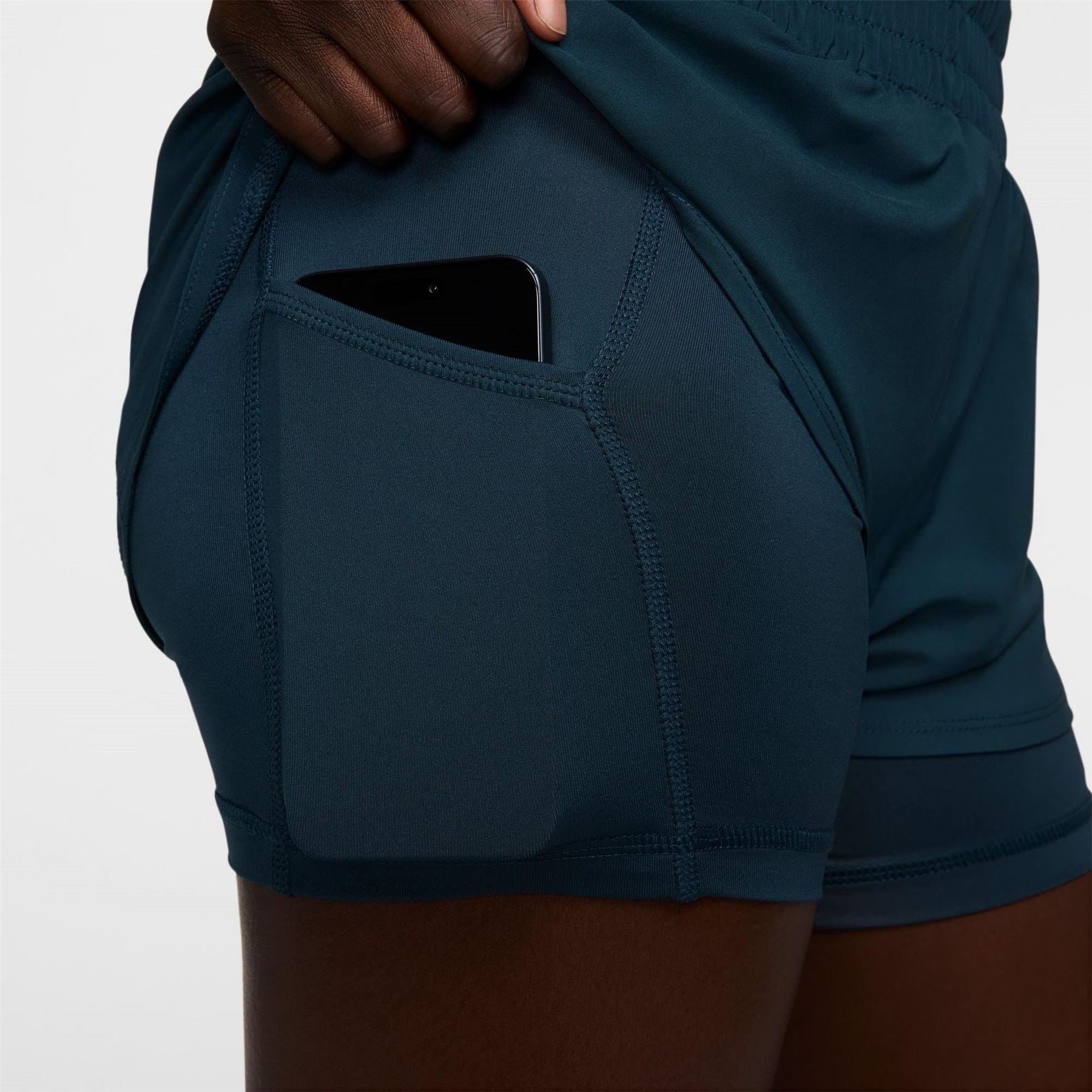 Nike Womens One Dri Fit Mid Rise 3 2 In 1 Shorts