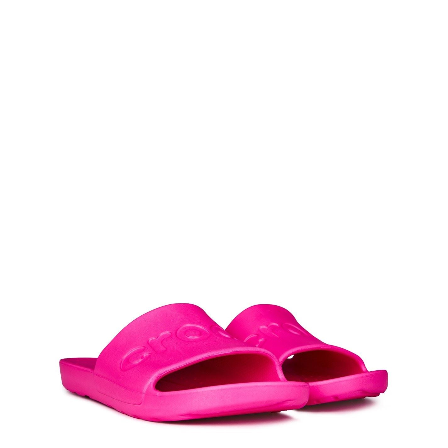 Crocs Logo Print Open Toe Flat Heel Slides