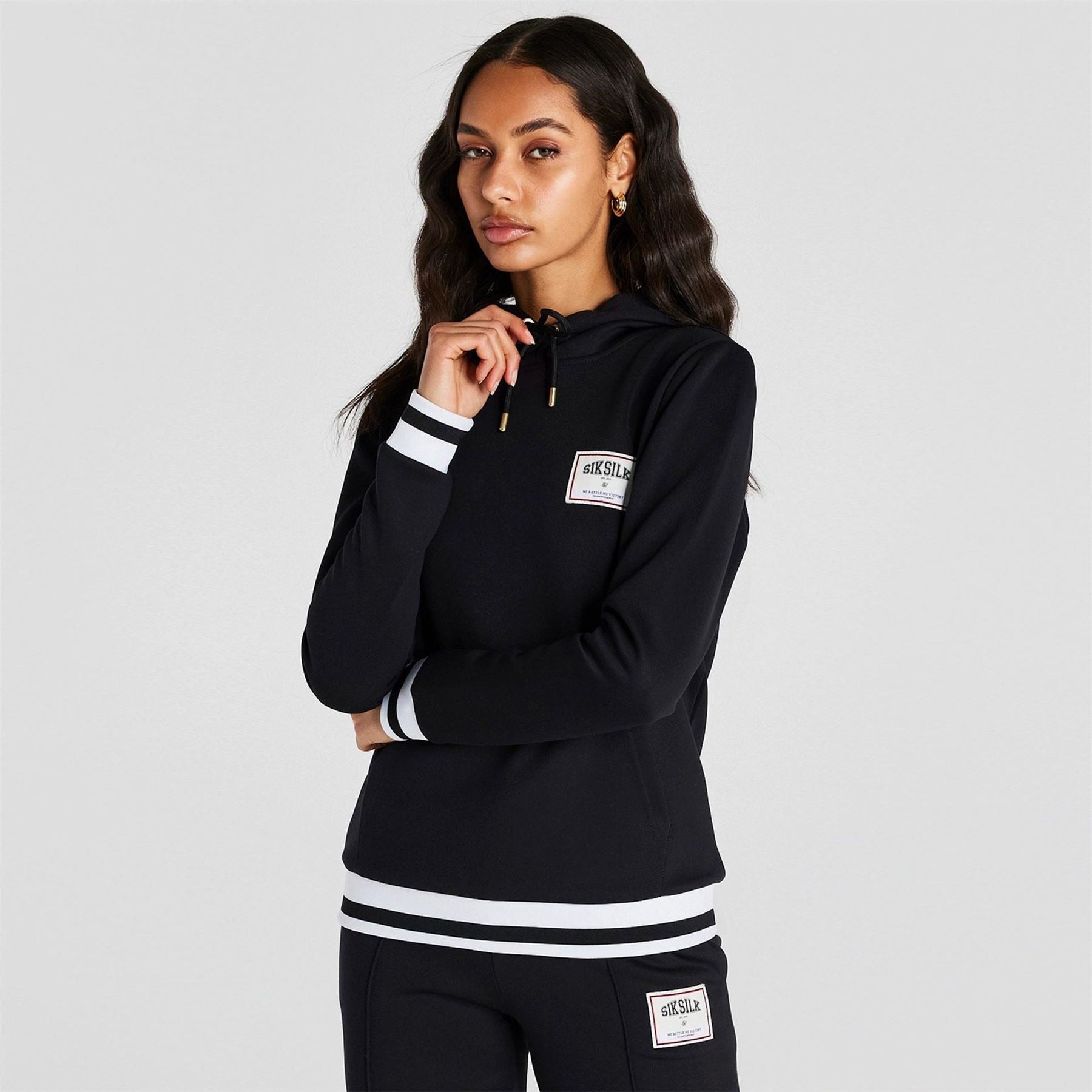 SikSilk Regular Fit Hooded Neck Track Top
