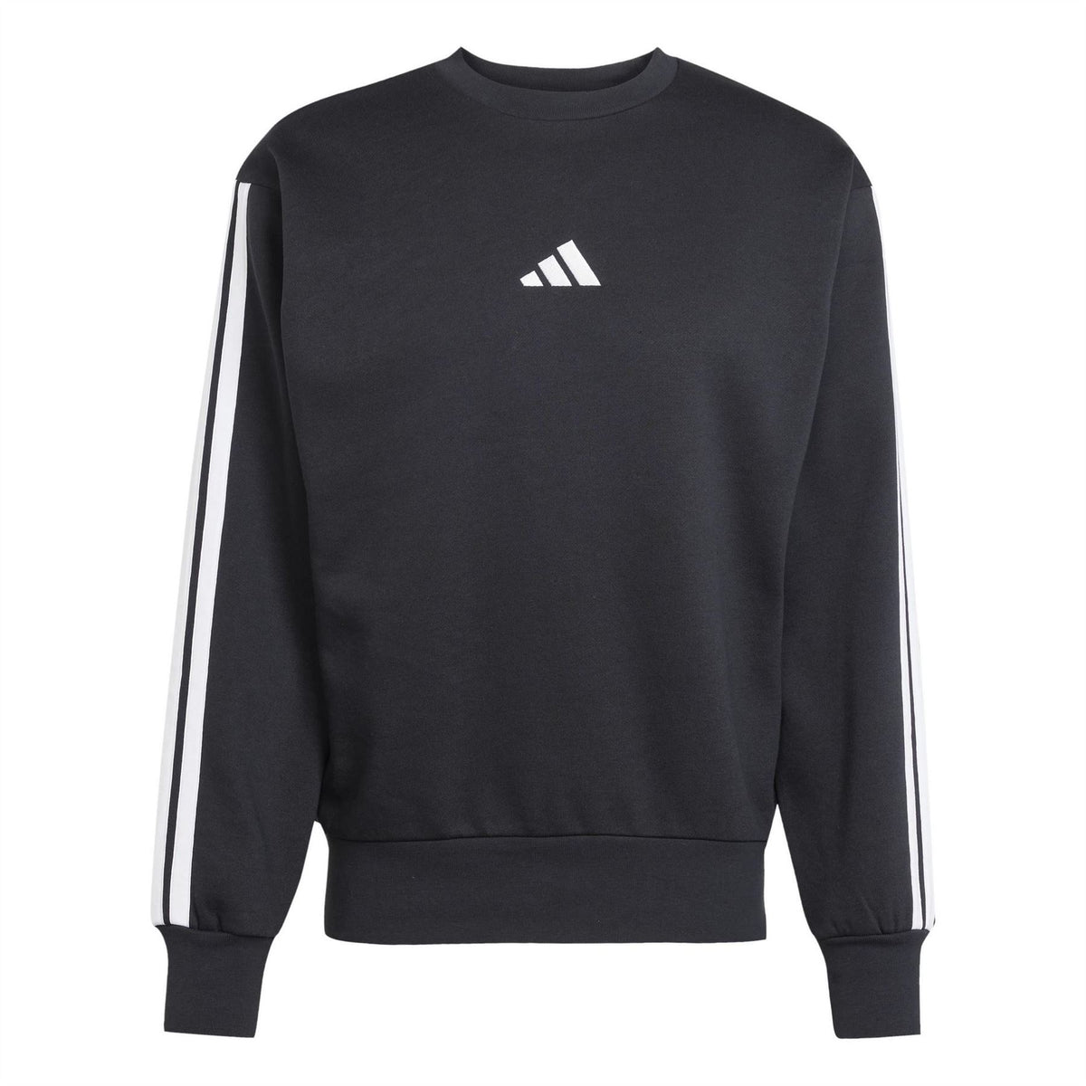 adidas Mens Essentials Crew 3 Stripes Pullover Sweatshirt