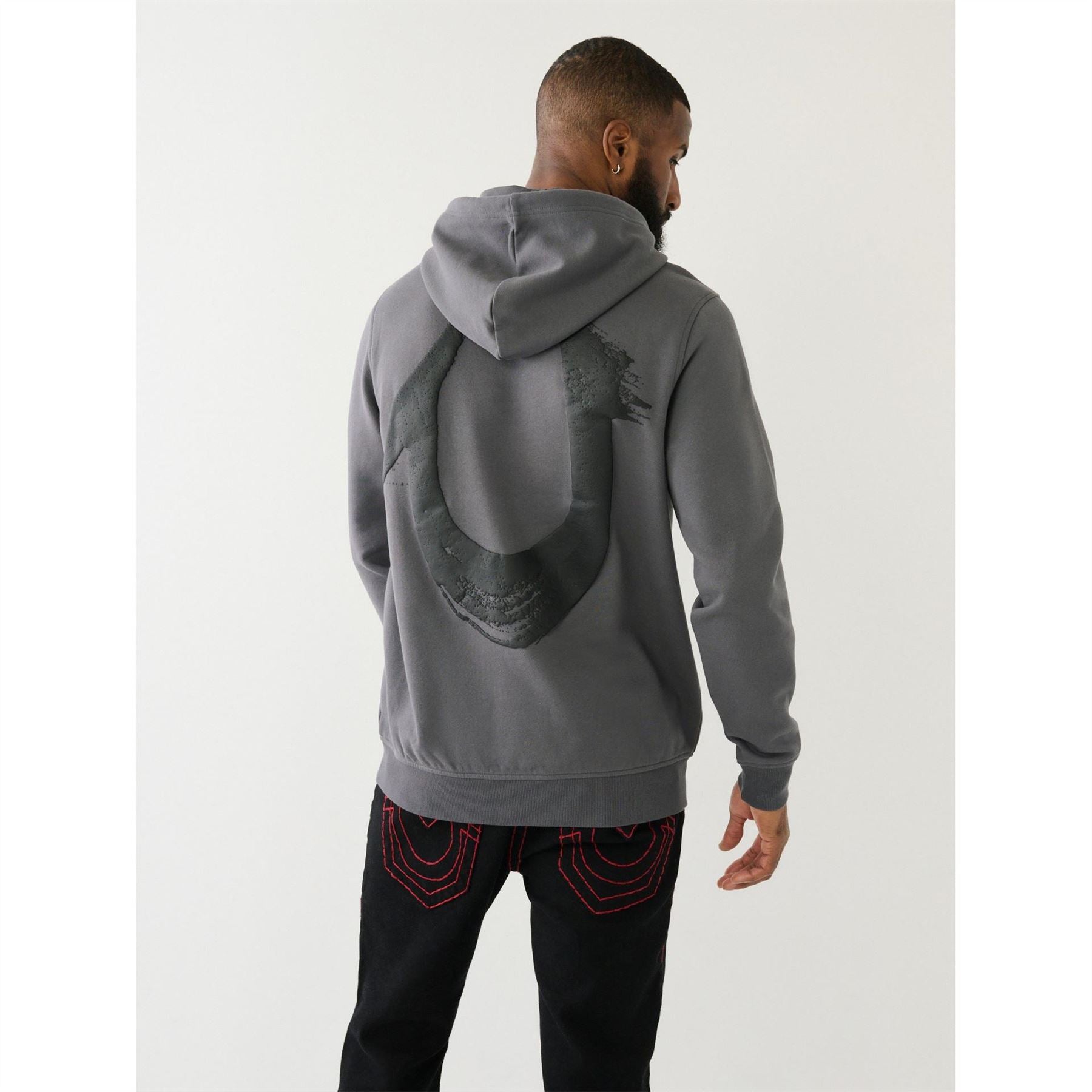 True Religion Over The Head Painted Logo Hoodie