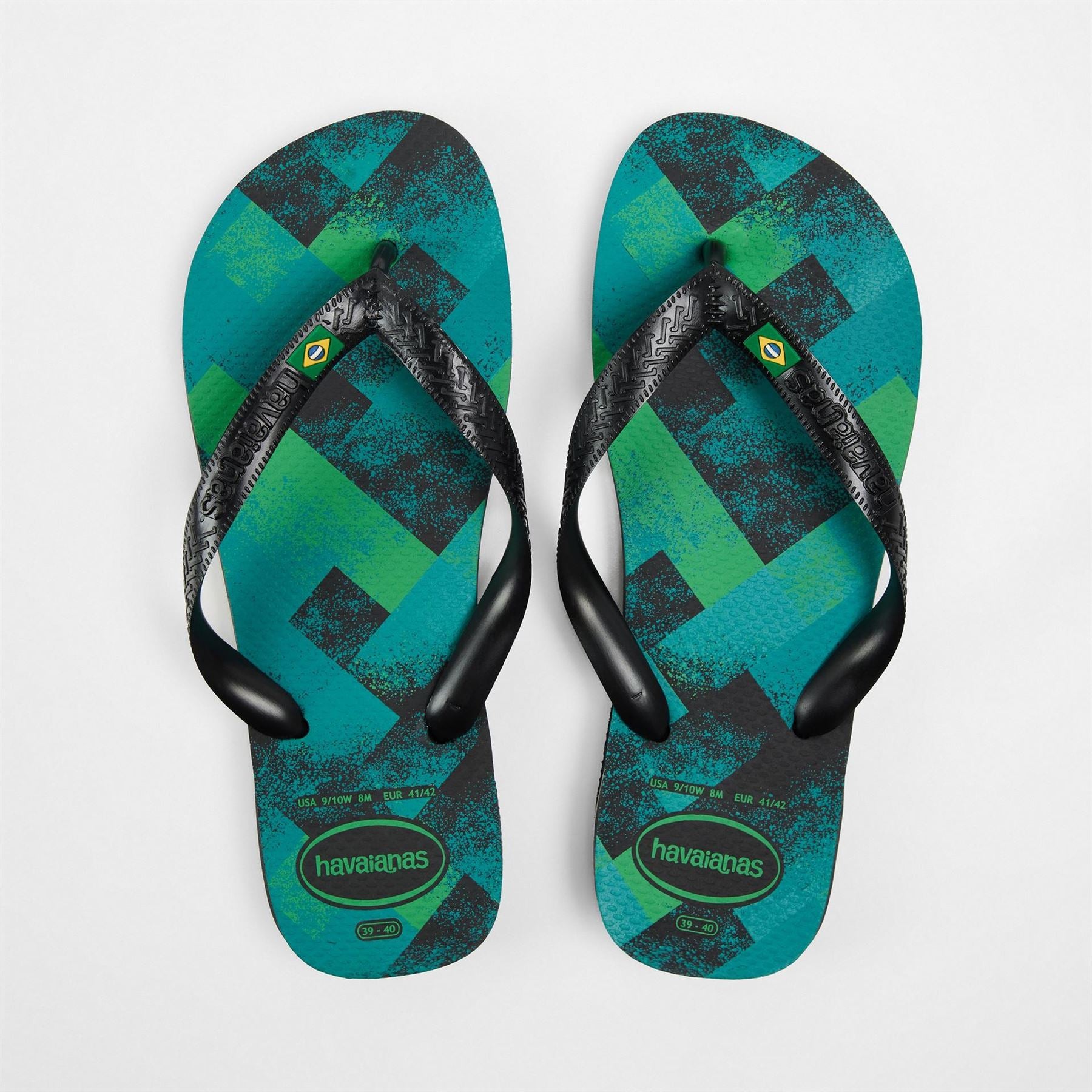 Havaianas Womens Hav. Brasil Fresh Black Black Leaf Flip Flops