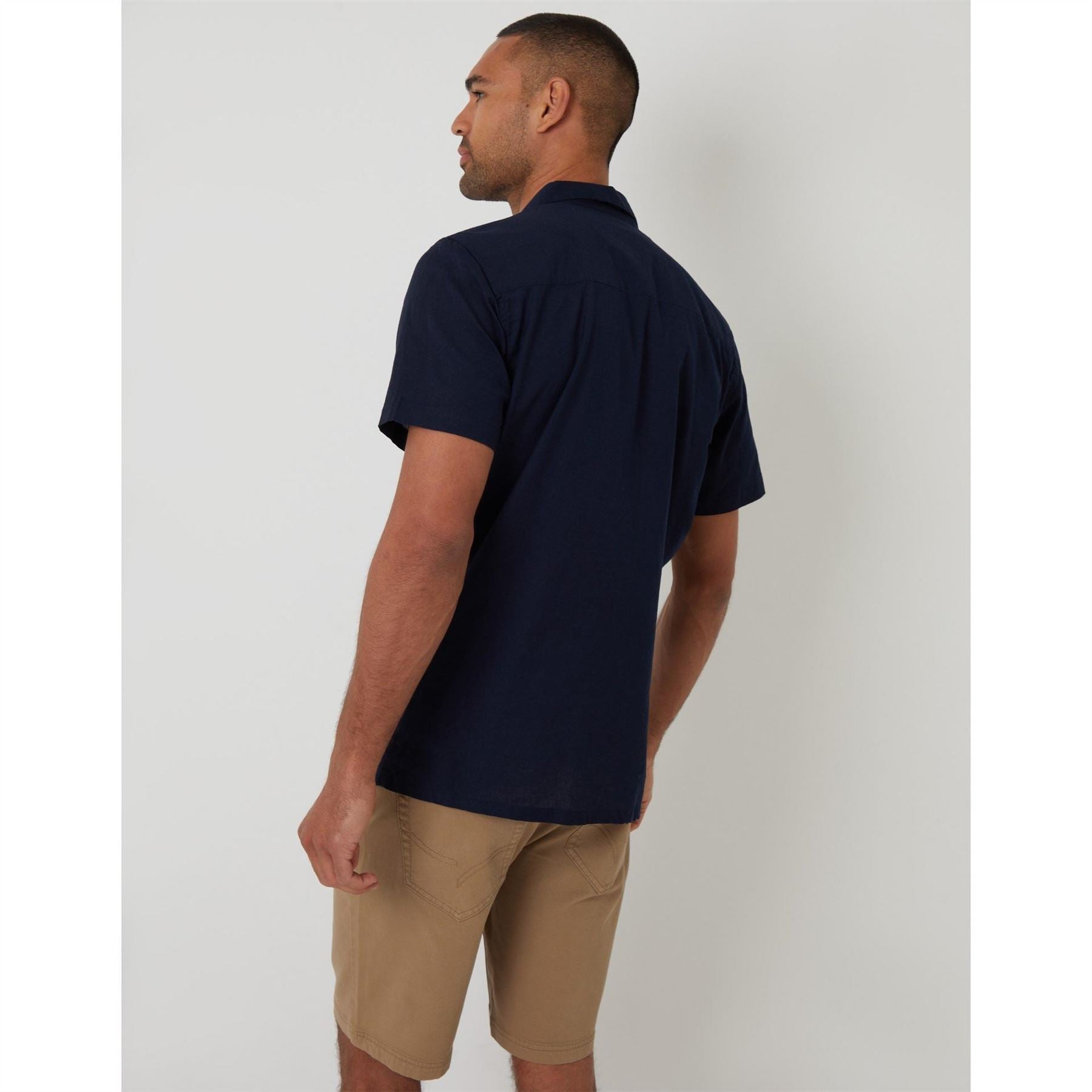 Threadbare Regular Fit Short Sleeve Point Collar Shirt