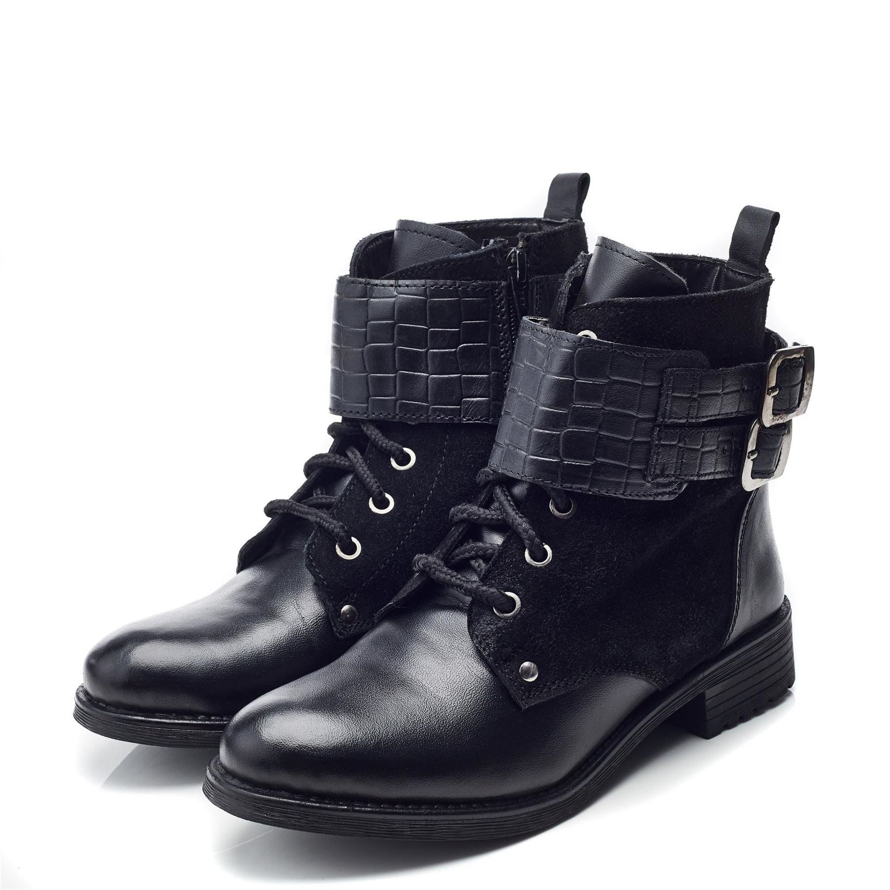 Moda in Pelle Mauvaise Leather Ankle Heeled Boots