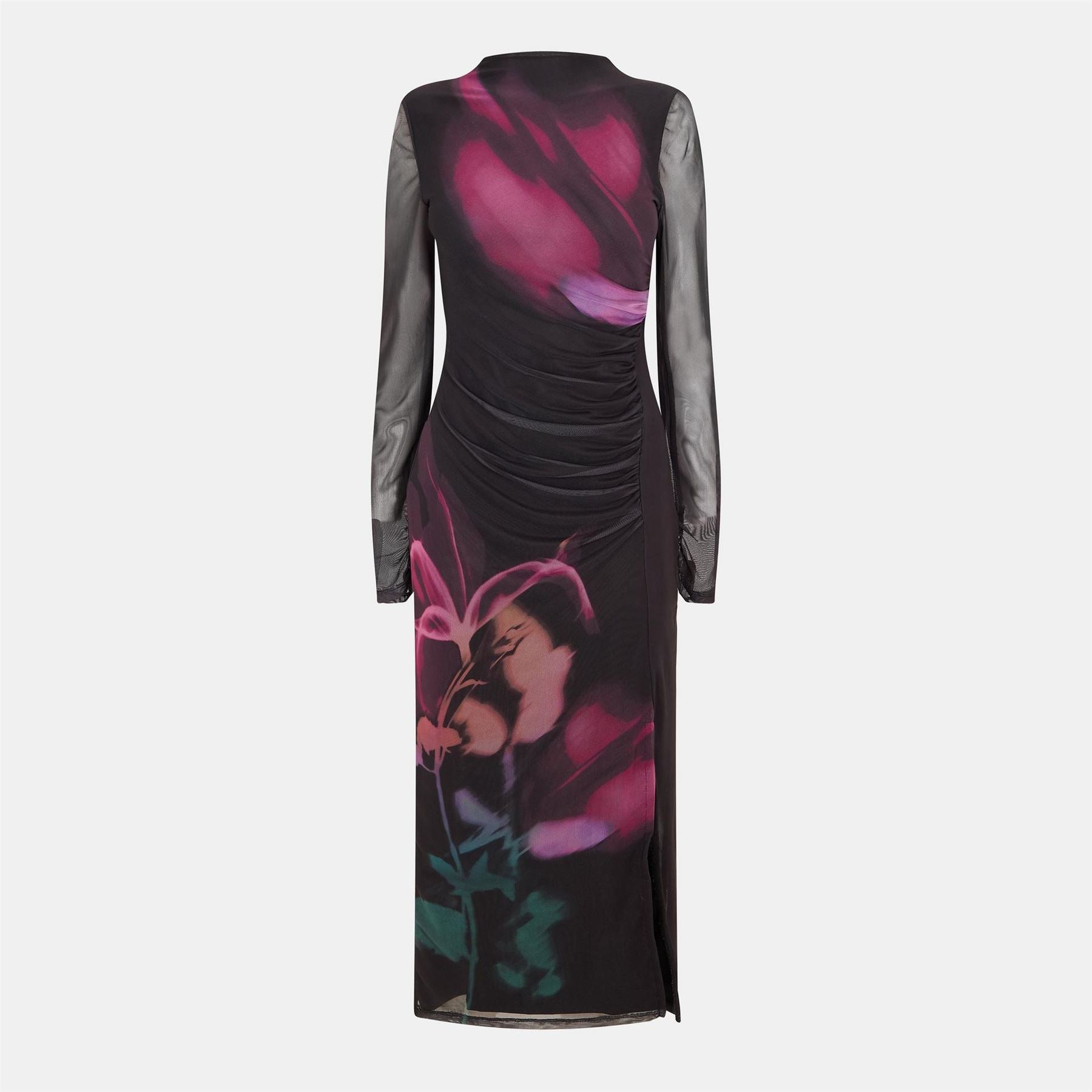 French Connection Floral Crew Neck Midi Slip Dress