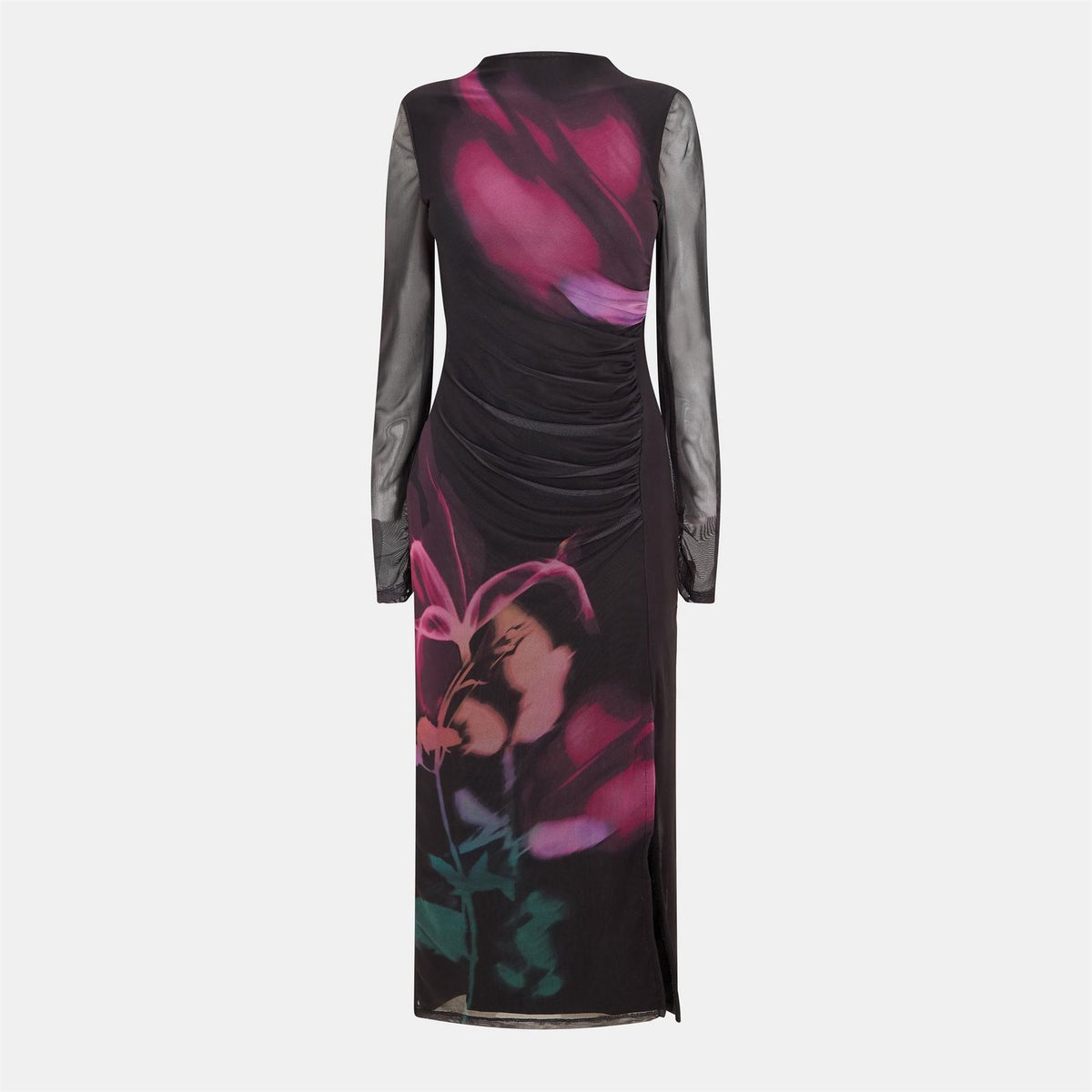 French Connection Floral Crew Neck Midi Slip Dress