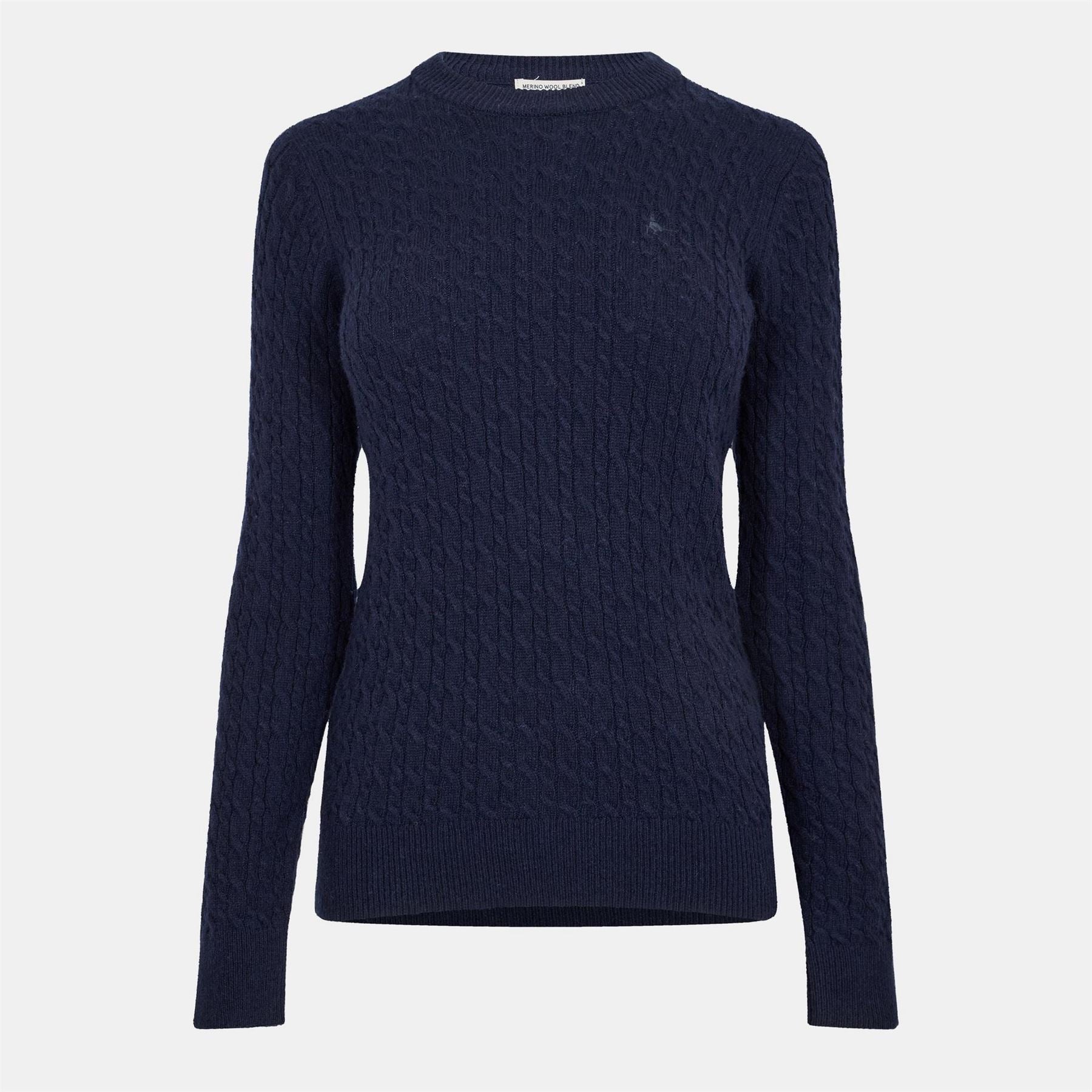 Jack Wills Womens Tinsbury Merino Wool Blend Cable Knitted Jumper