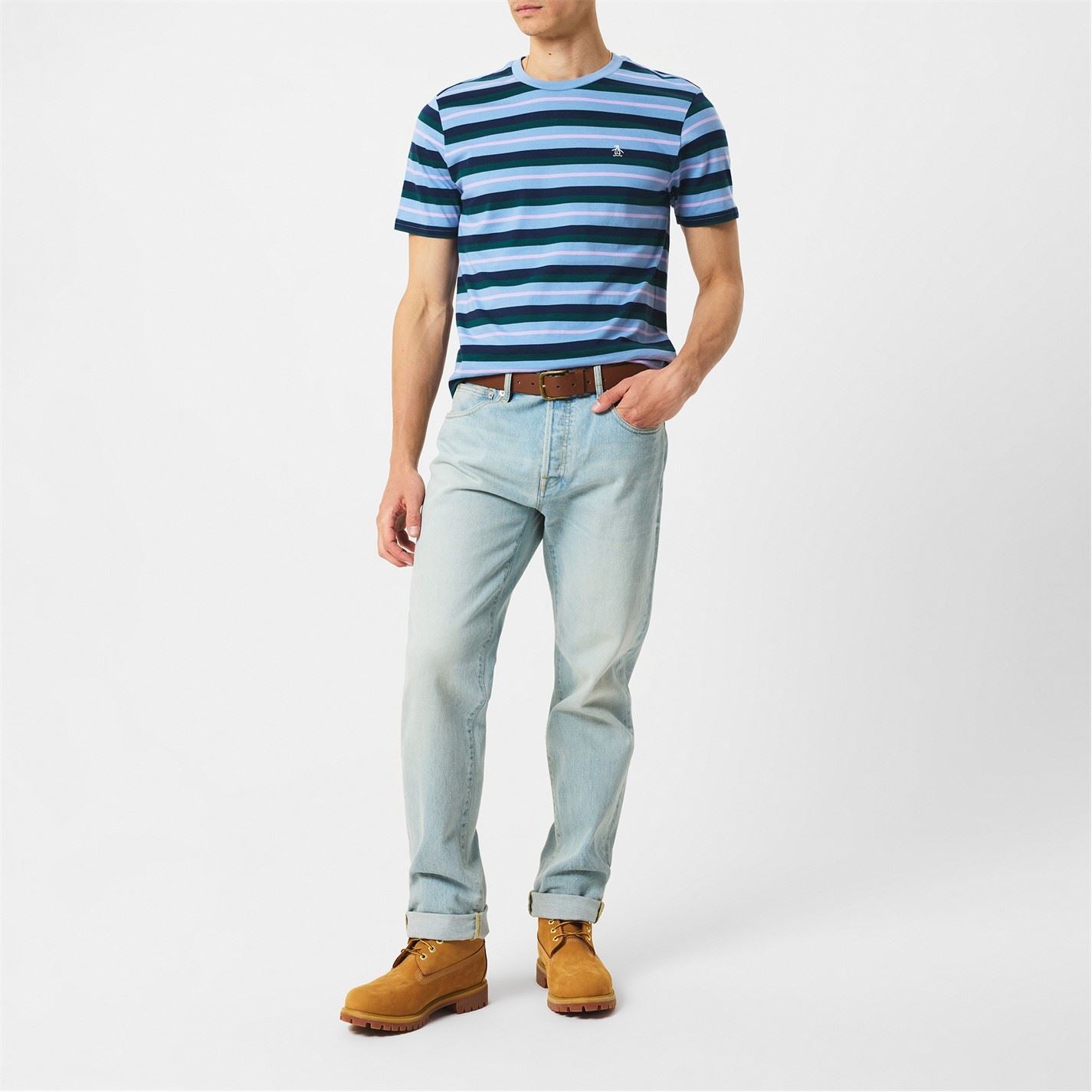 Original Penguin 4 Stripe Crew Neck Regular Fit T-Shirt