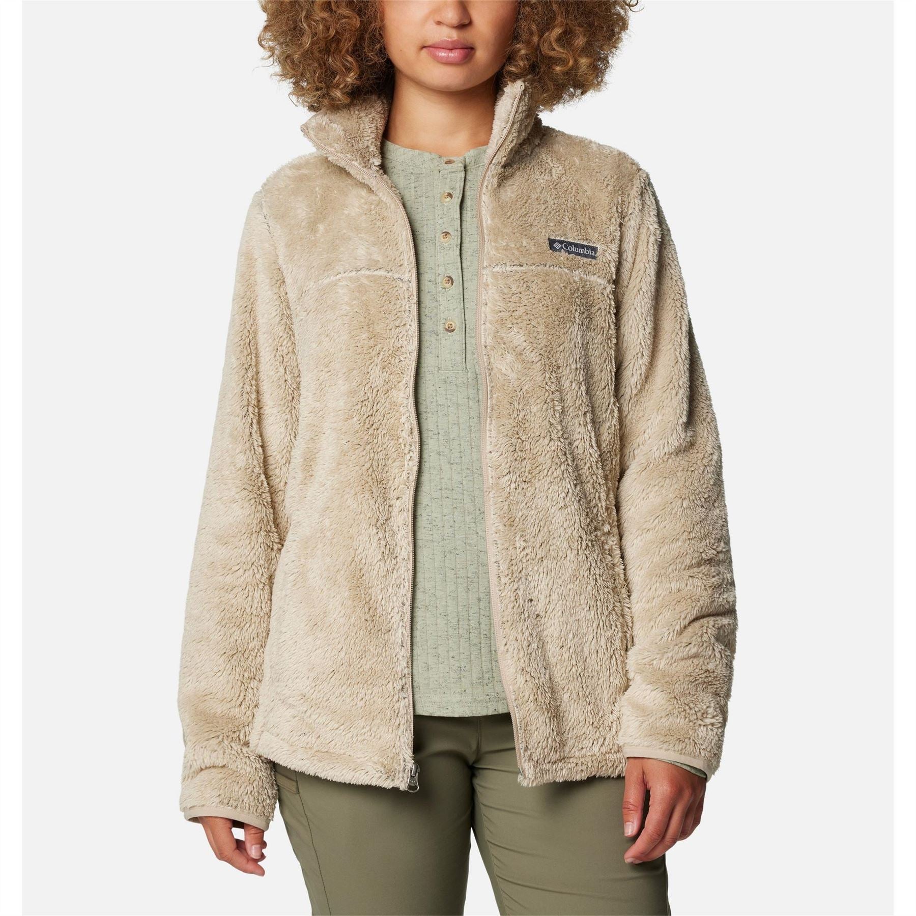 Columbia Cloudy Day Sherpa Solid Patterned Full Zipper Jacket