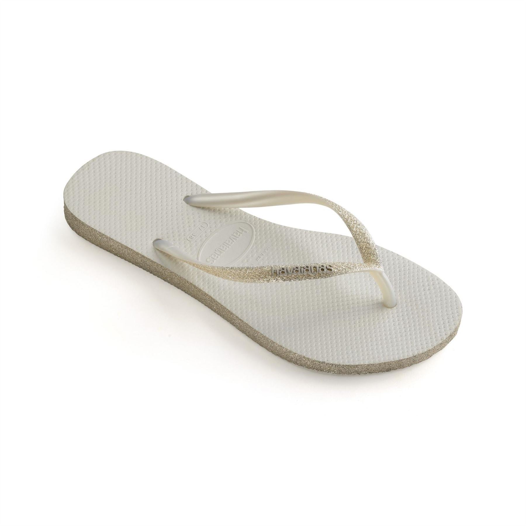 Havaianas Hav. Slim Sparkle White 33 34 Flip Flops Womens