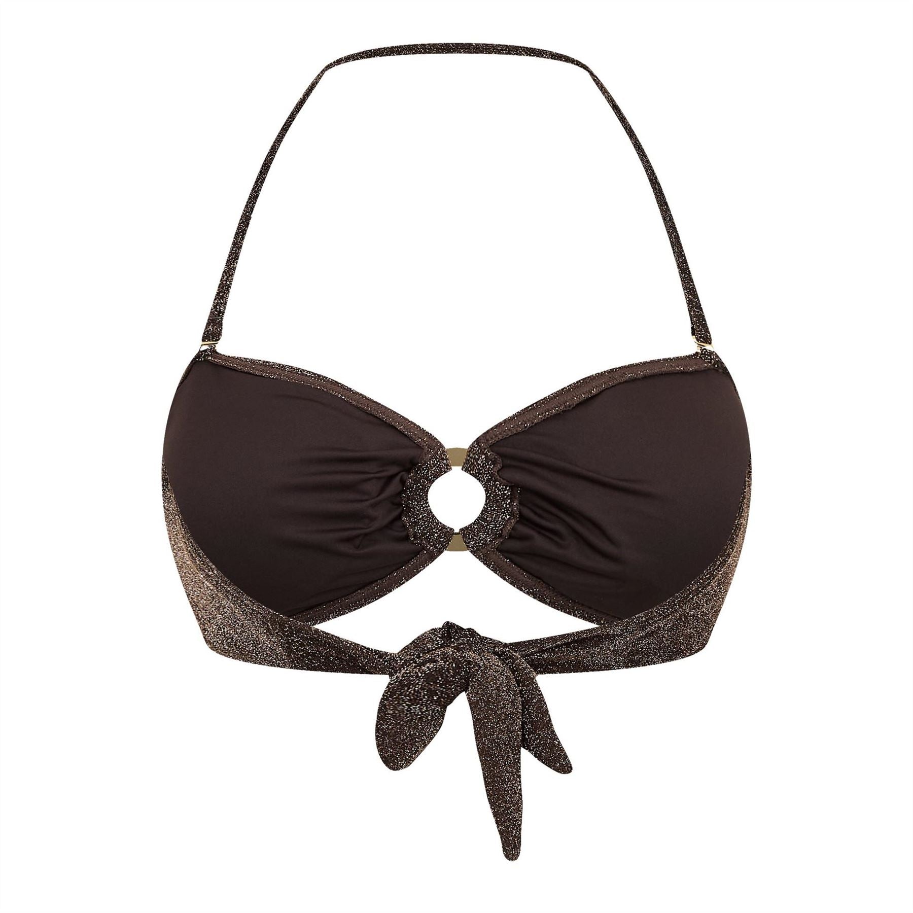 Biba Glitter Bandeau Bikini Top with Tie Closure