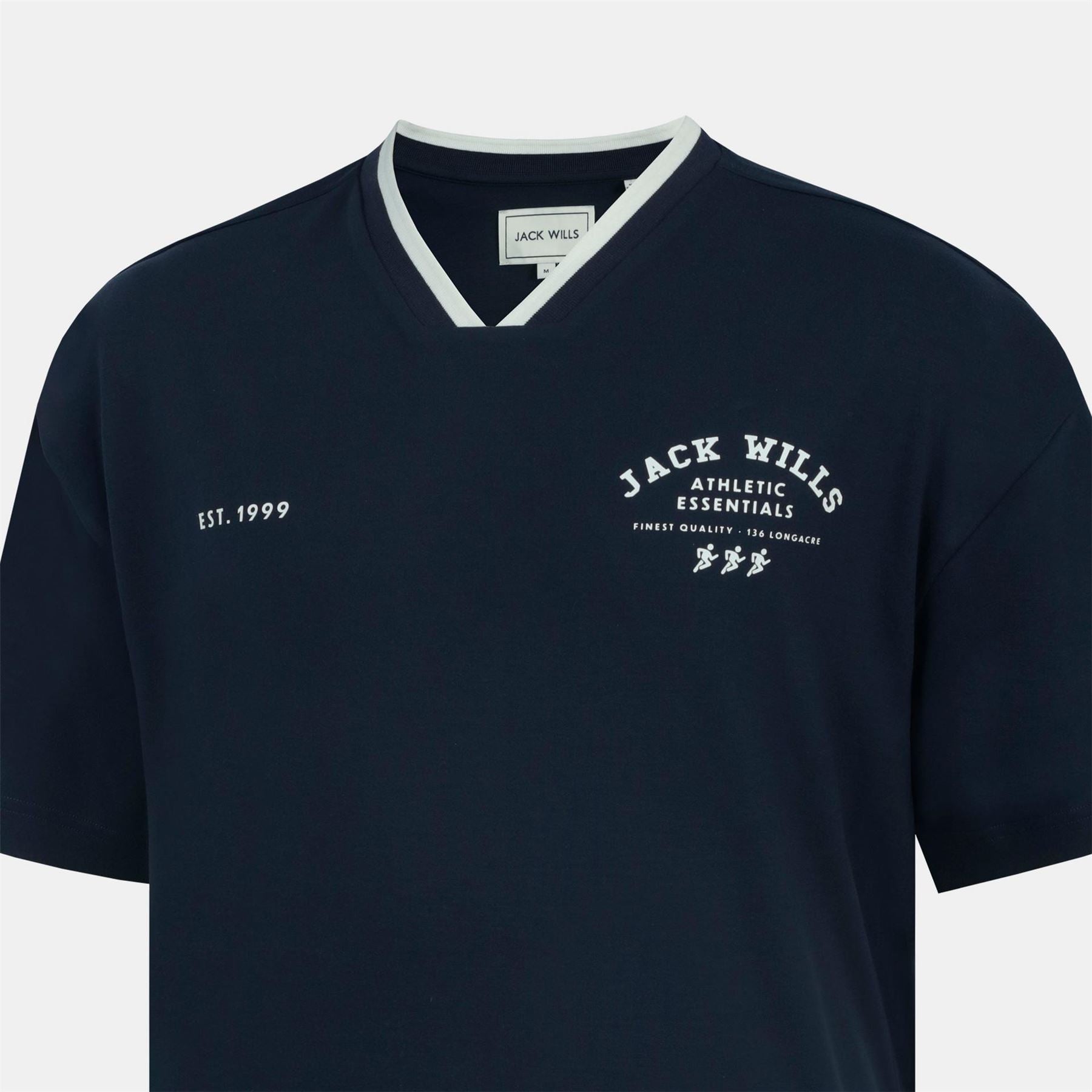 Jack Wills V Neck Short Sleeve Oversized T-Shirt