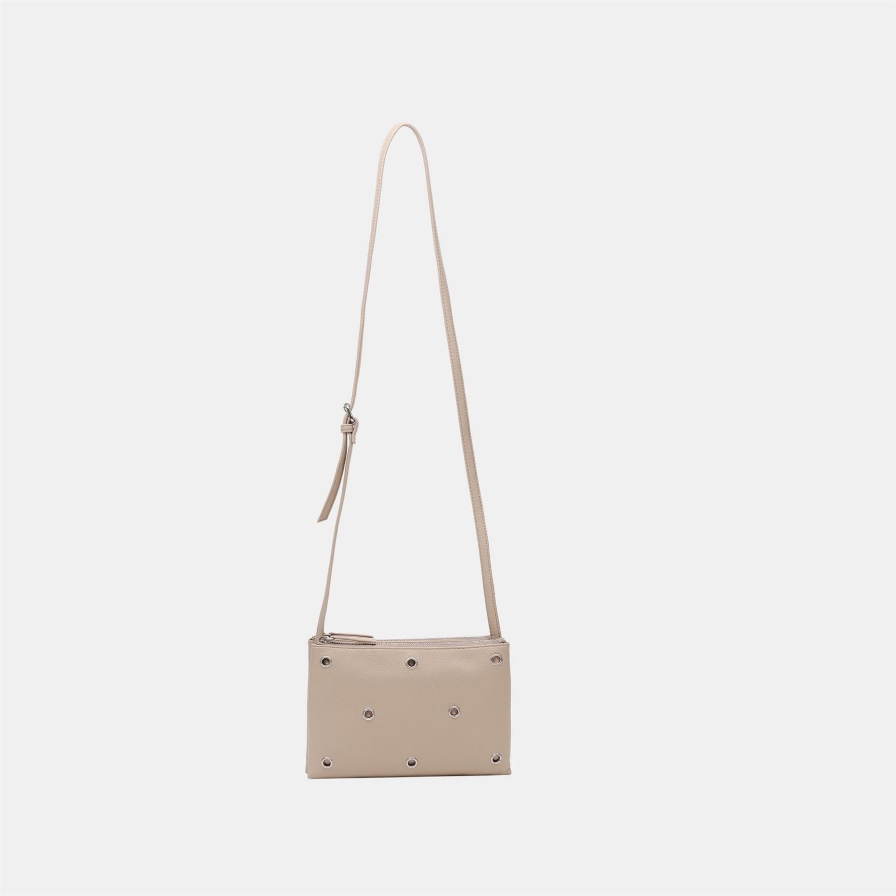 Firetrap Eyelet Cross Body Bag with Silver Tone Hardware