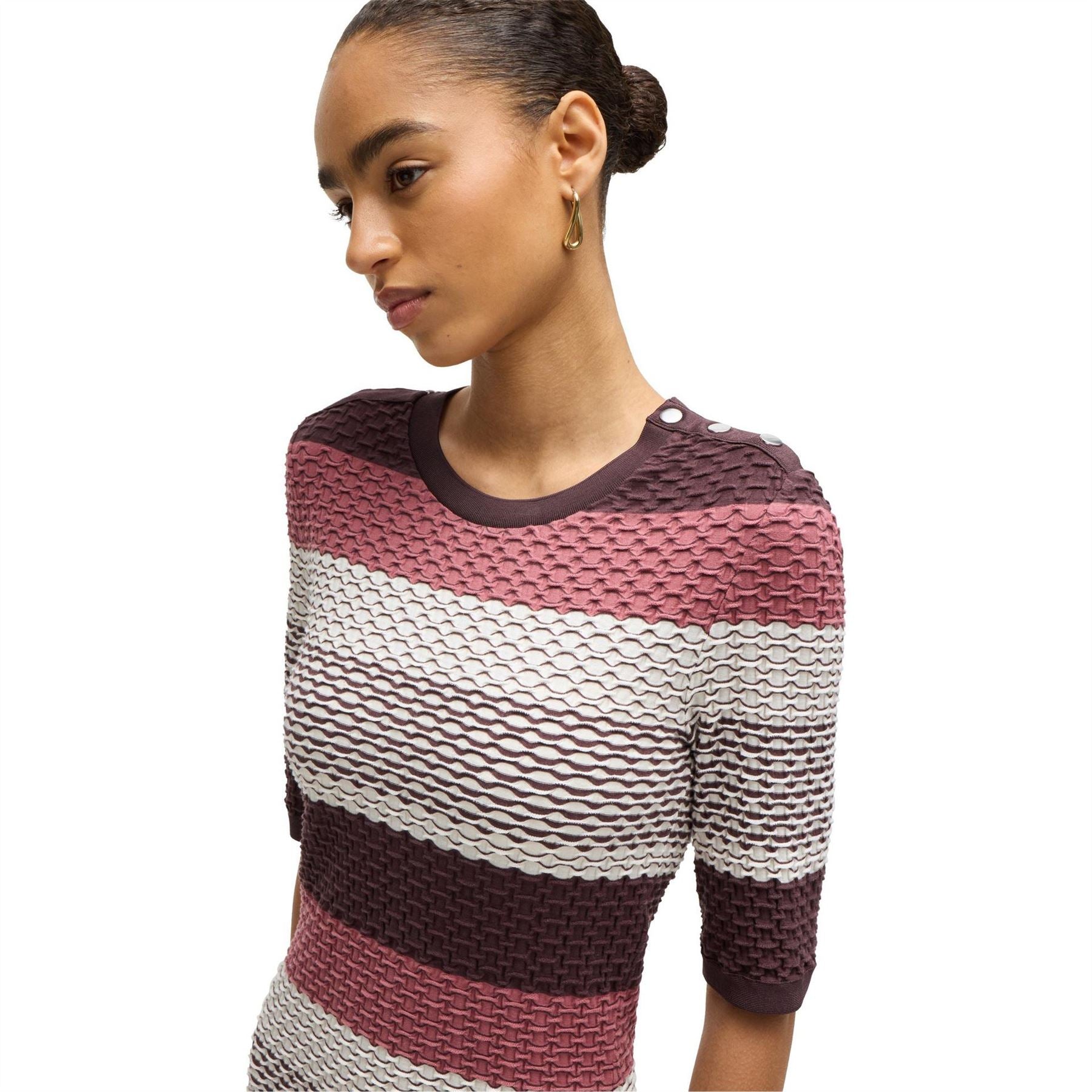 Boss Etanah Crew Neck Three Quarter Sleeve Maxi Dress