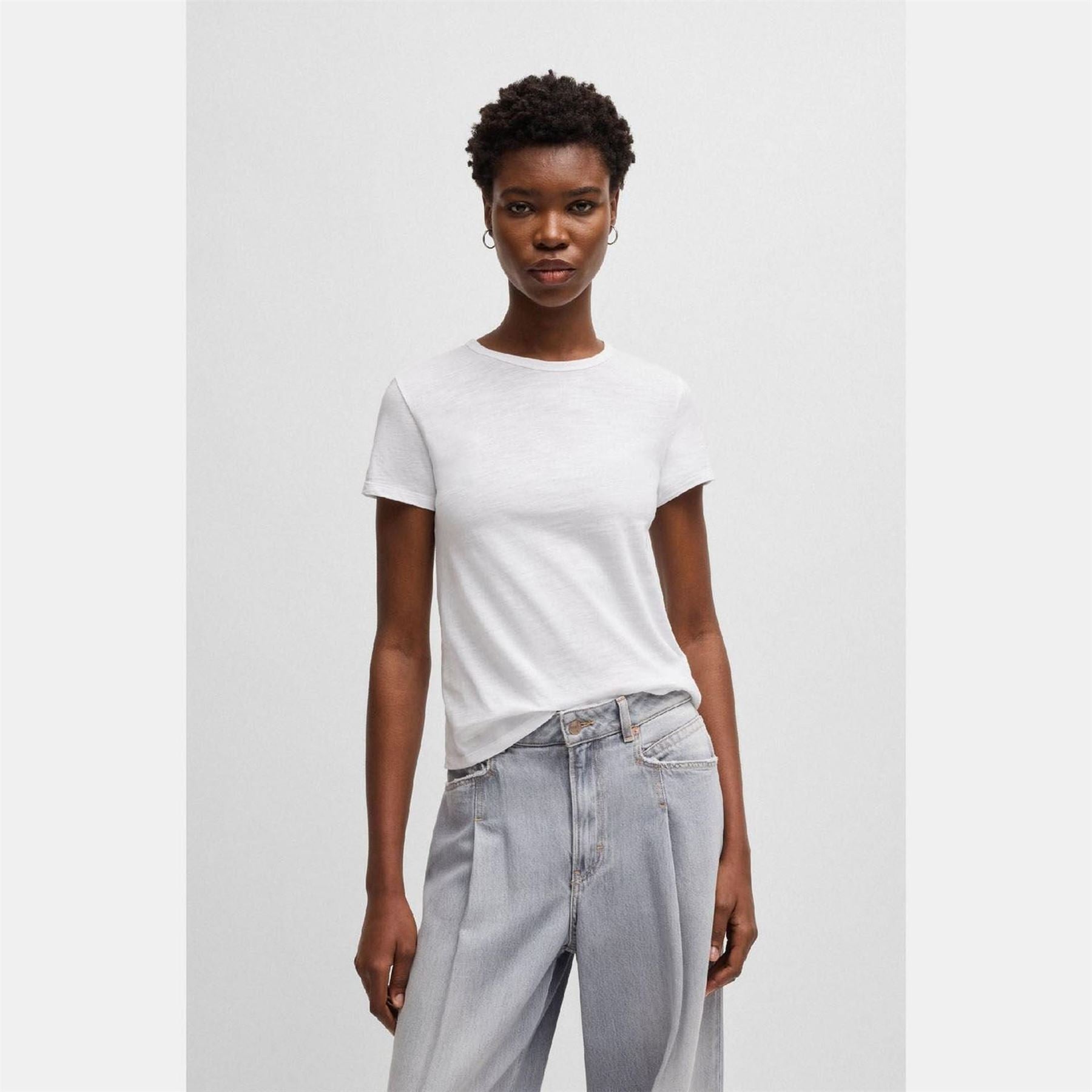 Boss Elsa Regular Fit T-Shirt In Slub Cotton