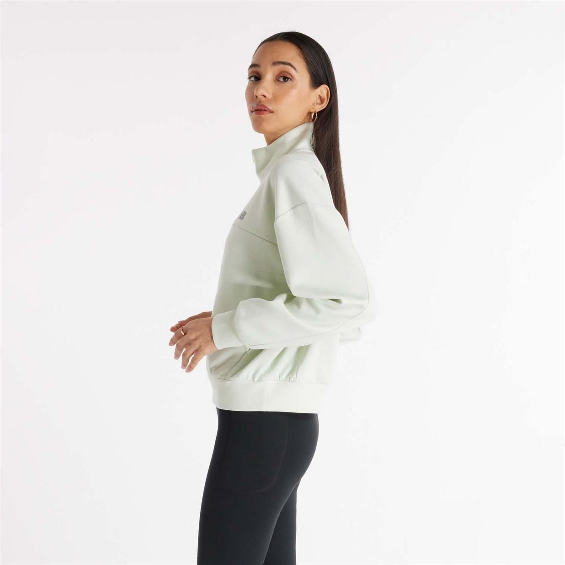New Balance Knit Oversized Quarter Zip Top